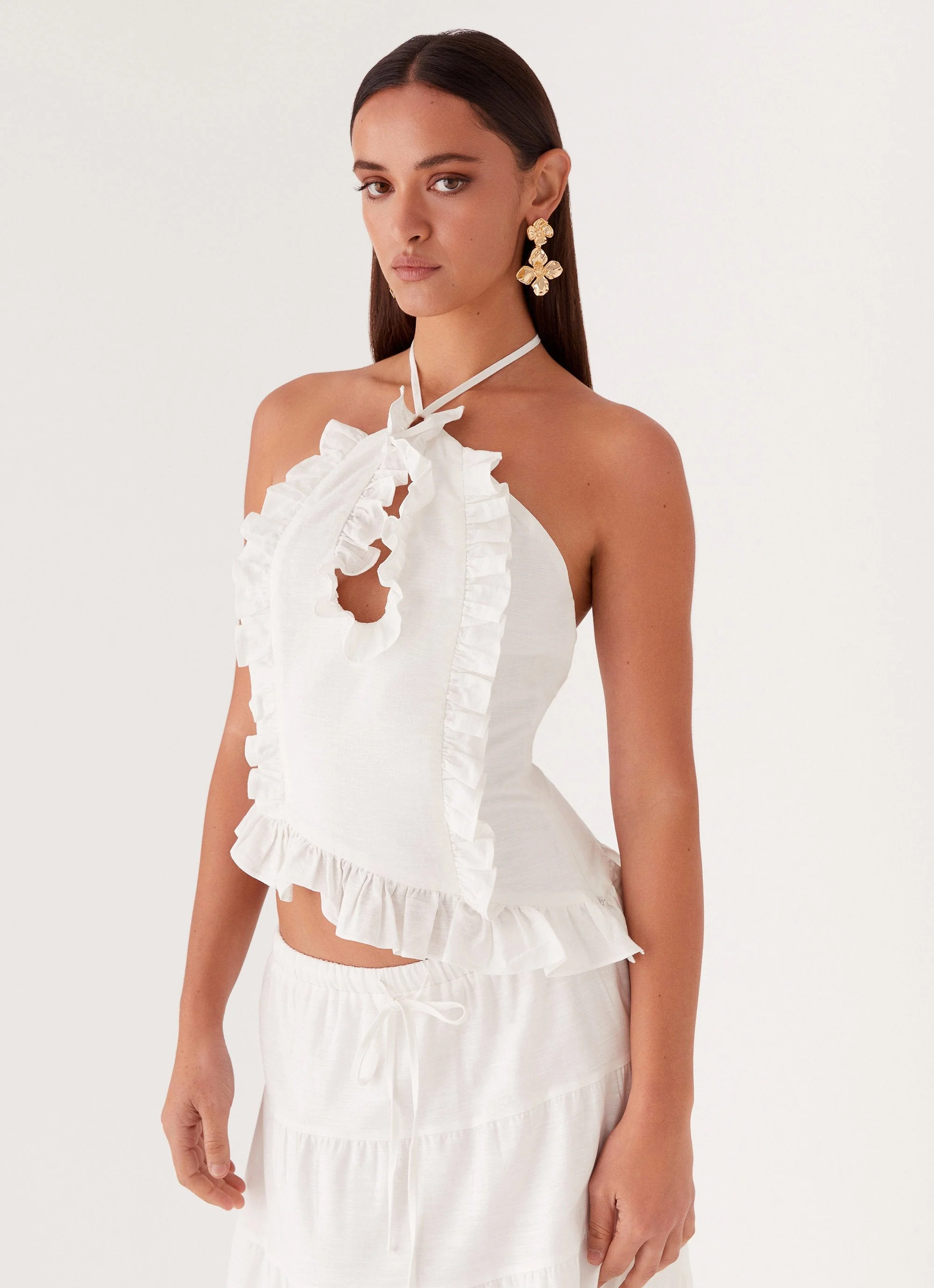 Mariella Linen Top - White - Image 6