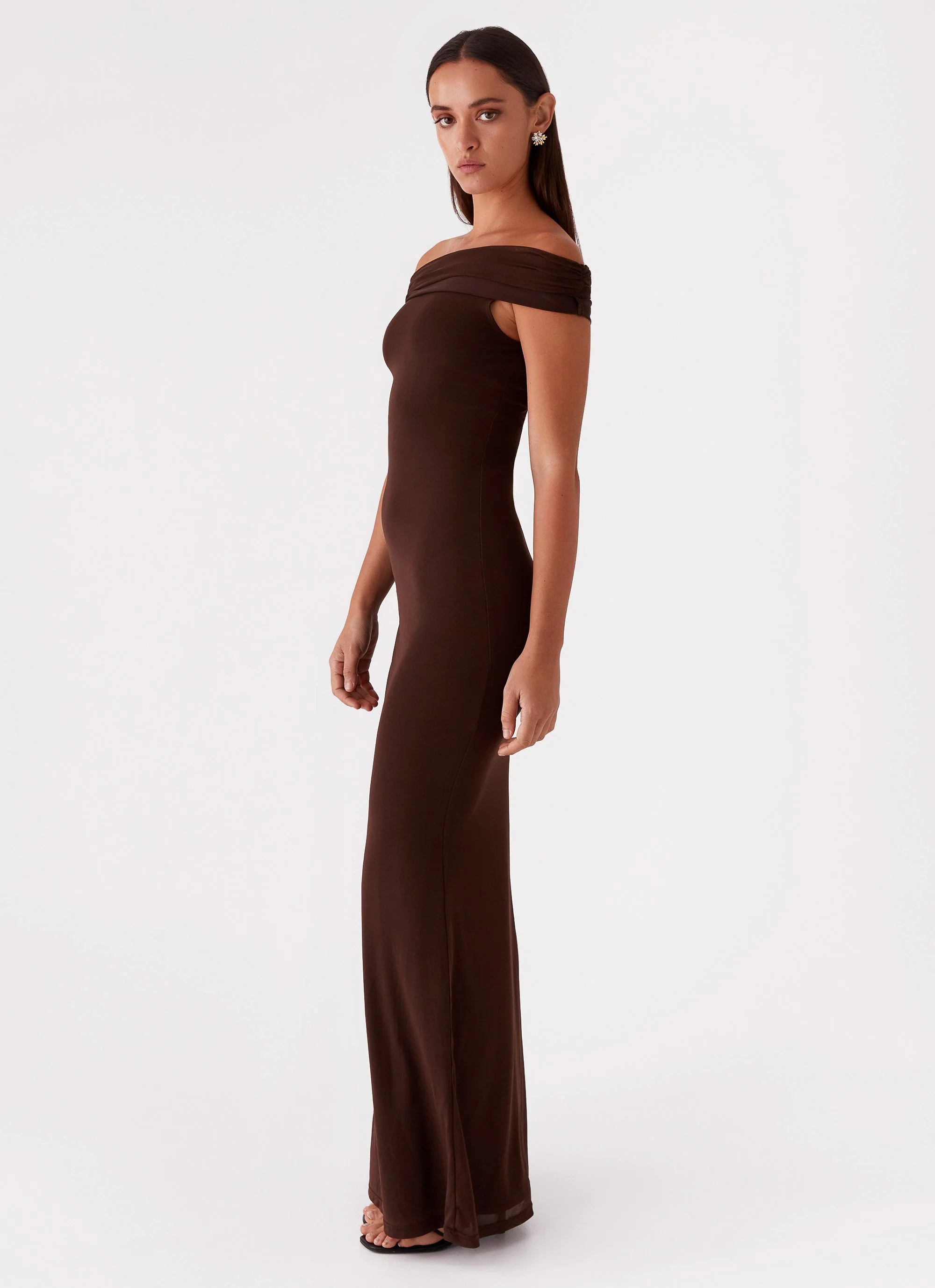 Marilyn Maxi Dress - Chocolate - Image 3