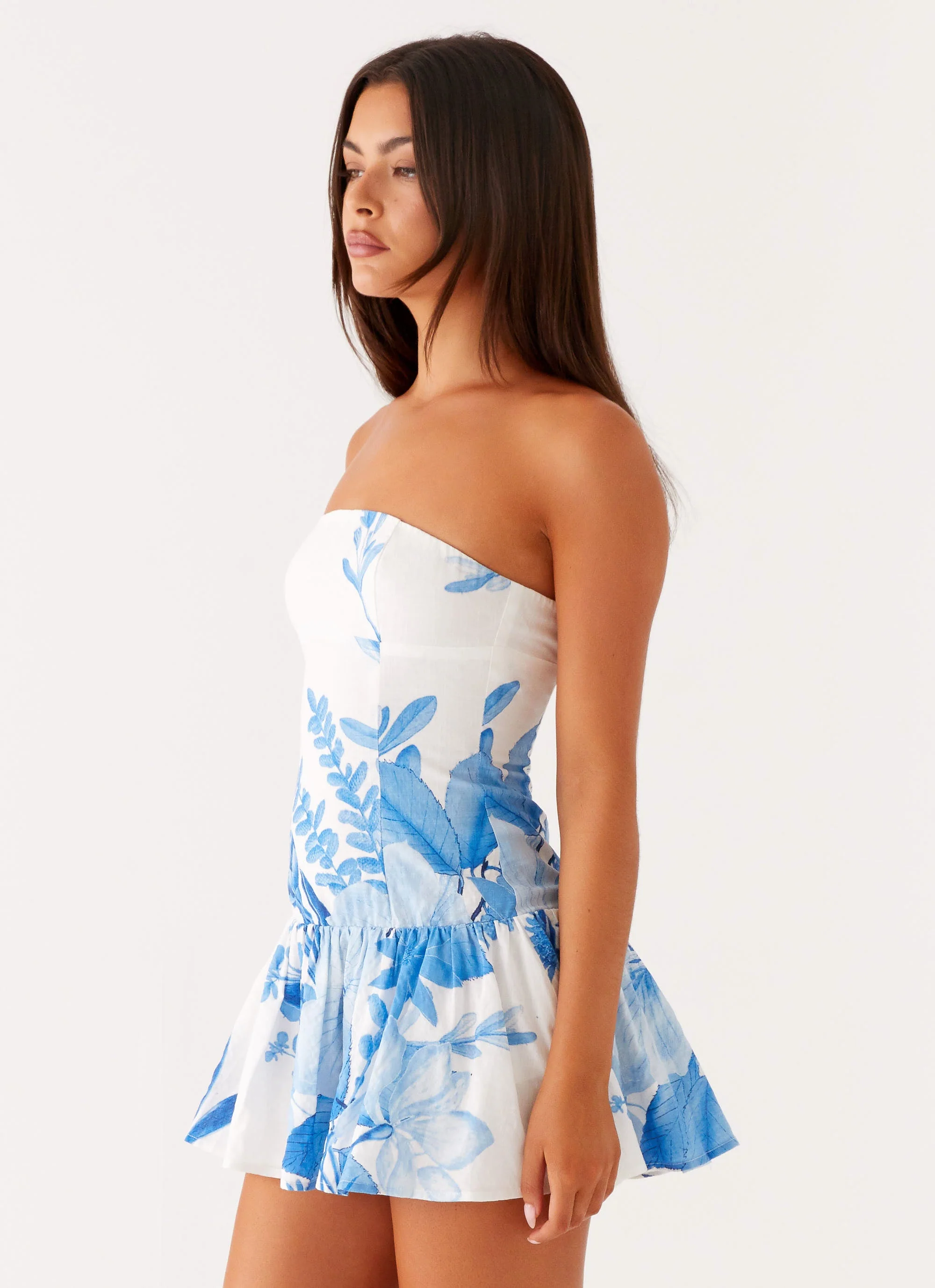 Mario Mini Dress - Blue Floral Print - Image 3