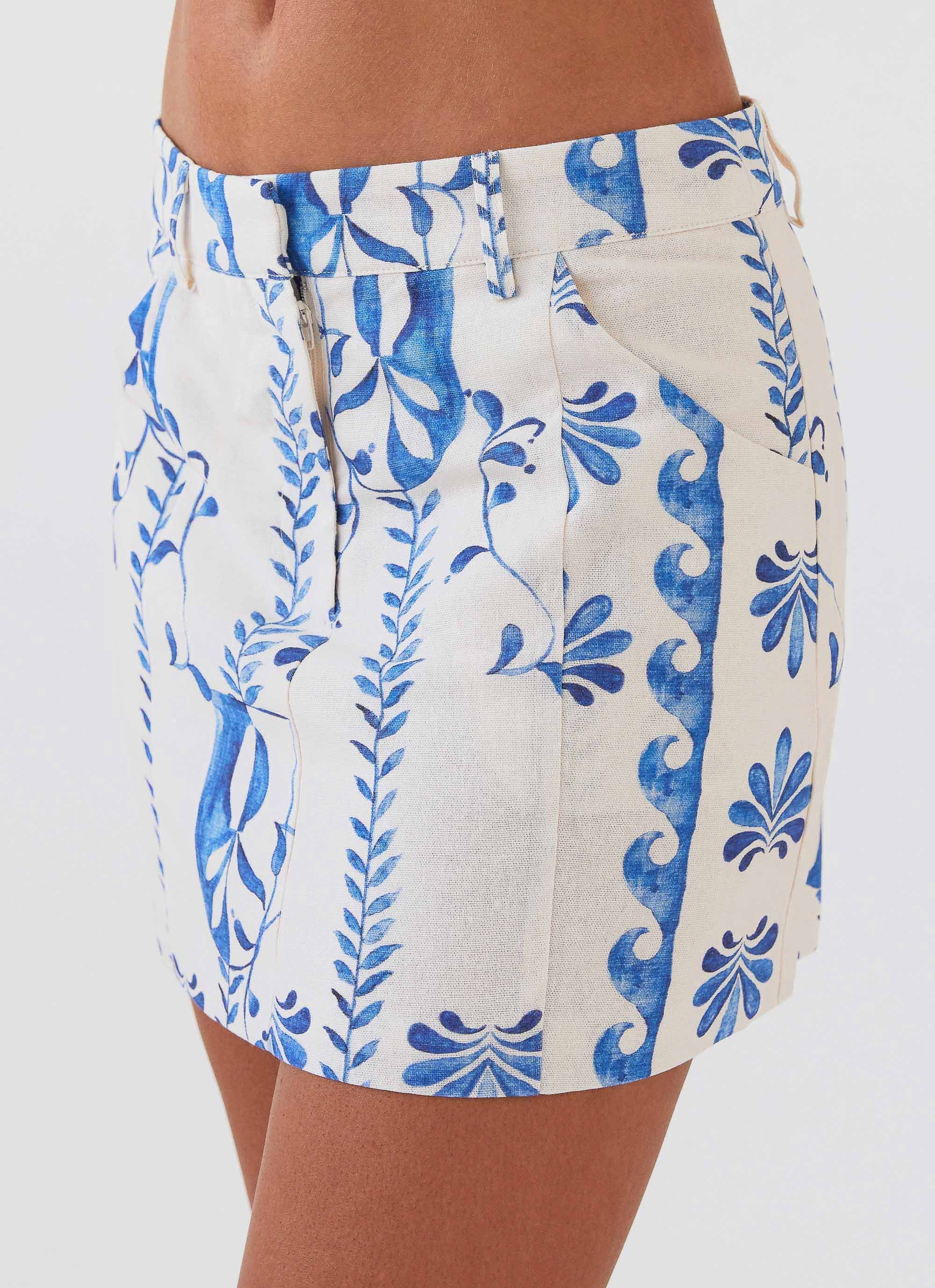 Marissa Linen Mini Skirt - Floral Wave - Image 5