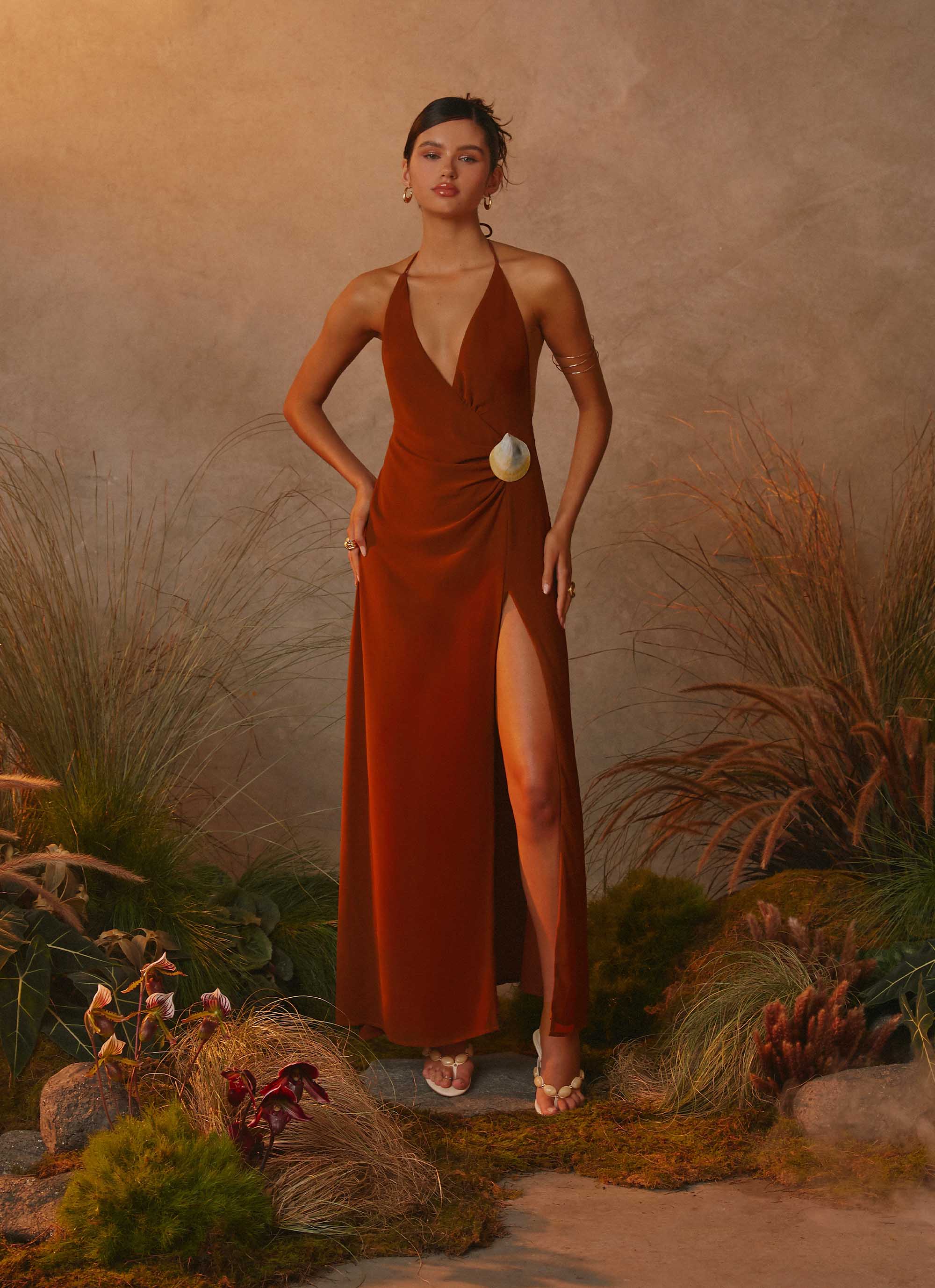 Marjoram Maxi Dress - Chocolate - Image 3