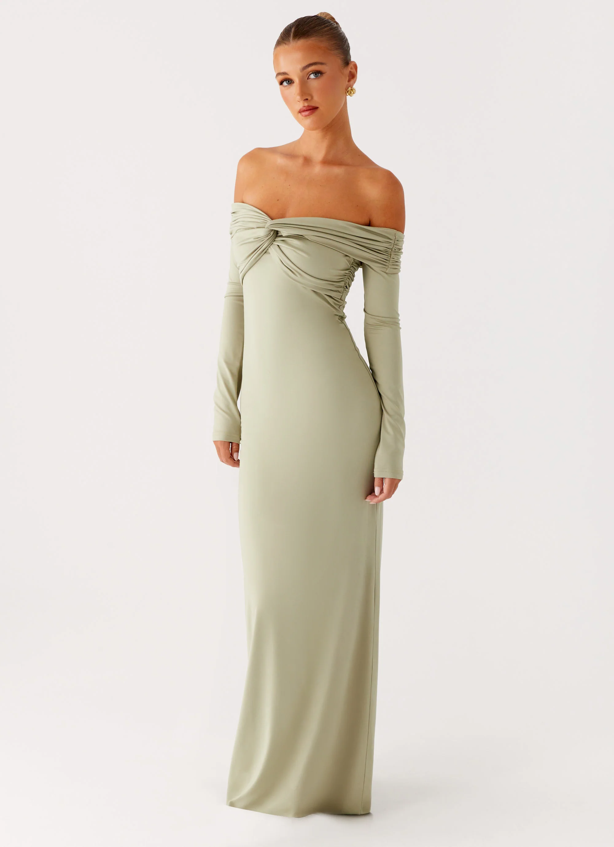 Marla Long Sleeve Maxi Dress - Sage - Image 3