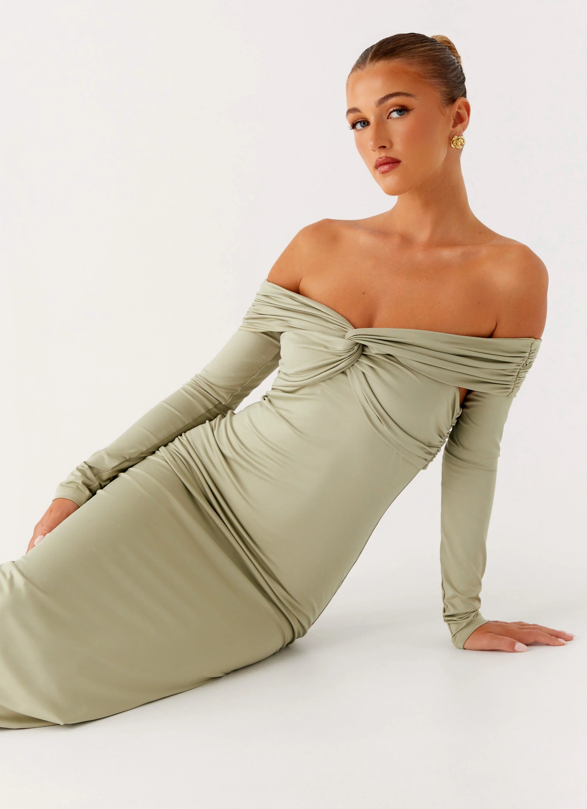 Marla Long Sleeve Maxi Dress - Sage - Image 6