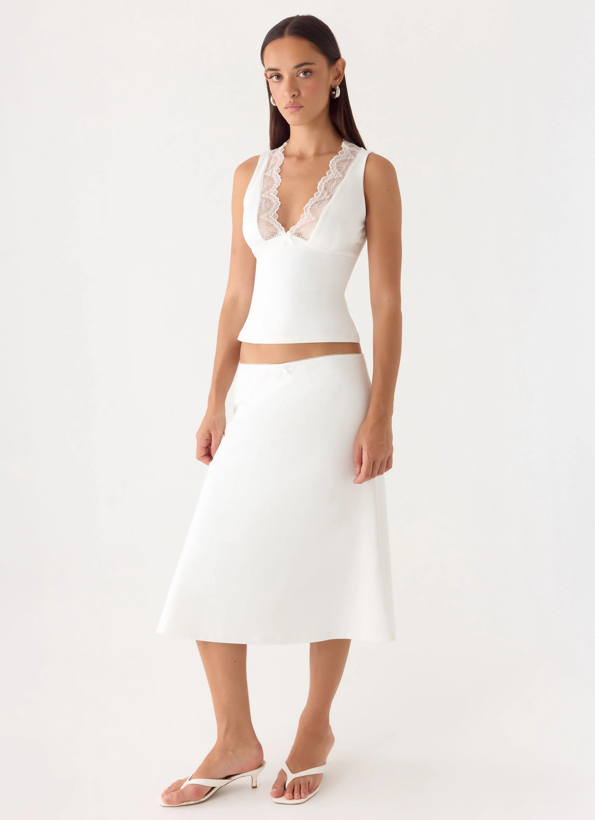 Marquas Midi Skirt - White - Image 4