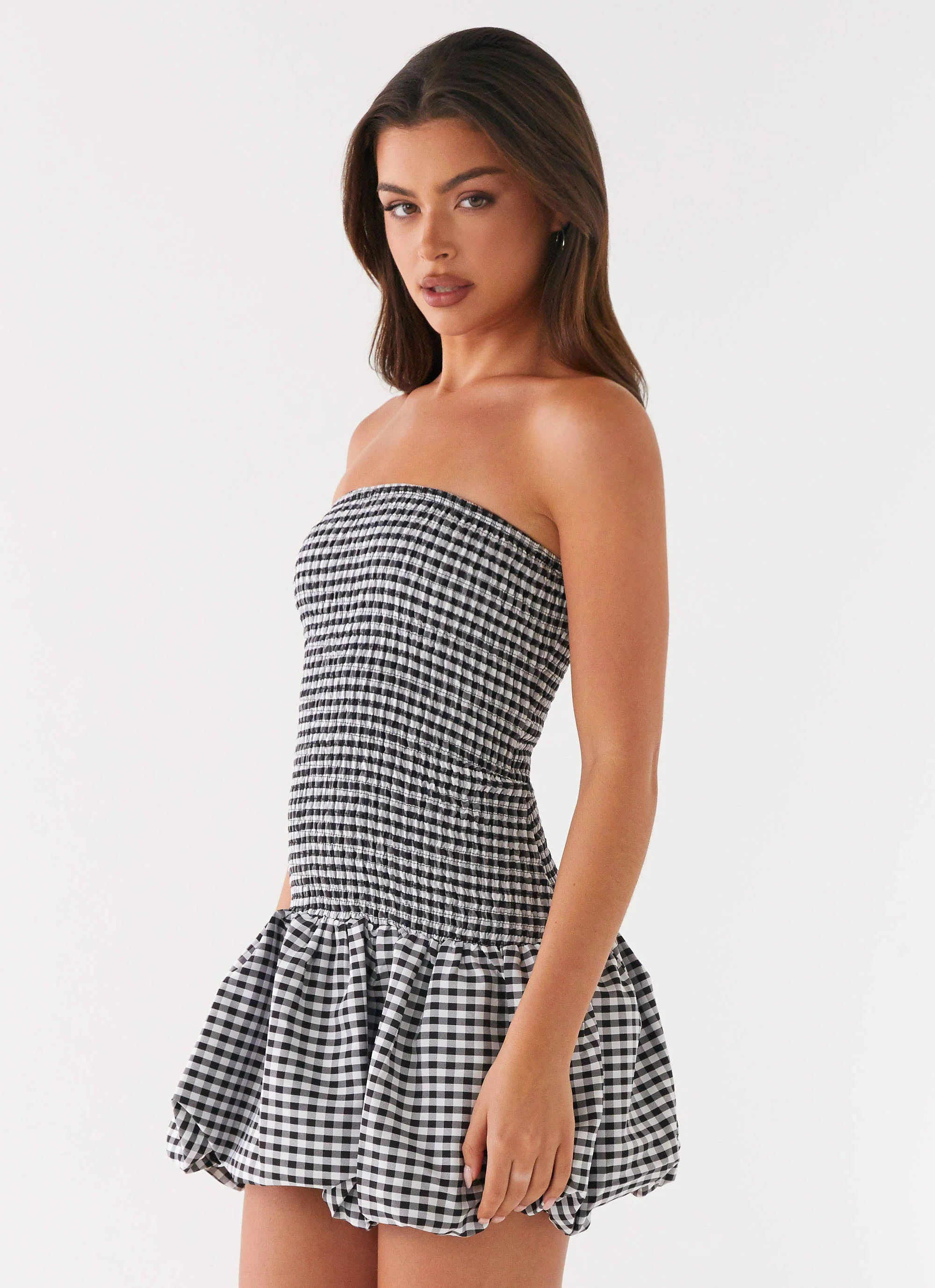 Martell Mini Dress - Black Gingham - Image 2
