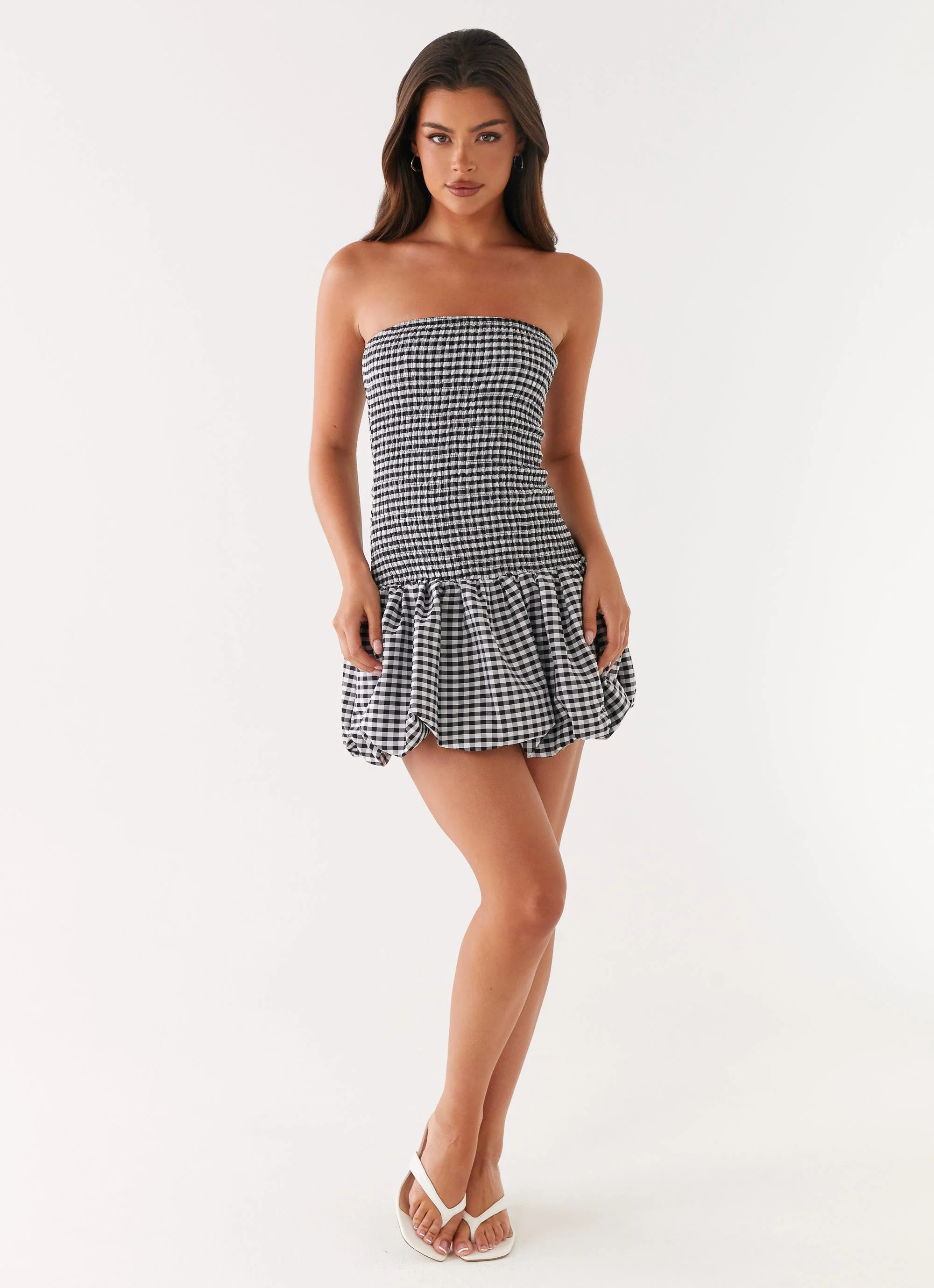 Martell Mini Dress - Black Gingham - Image 6