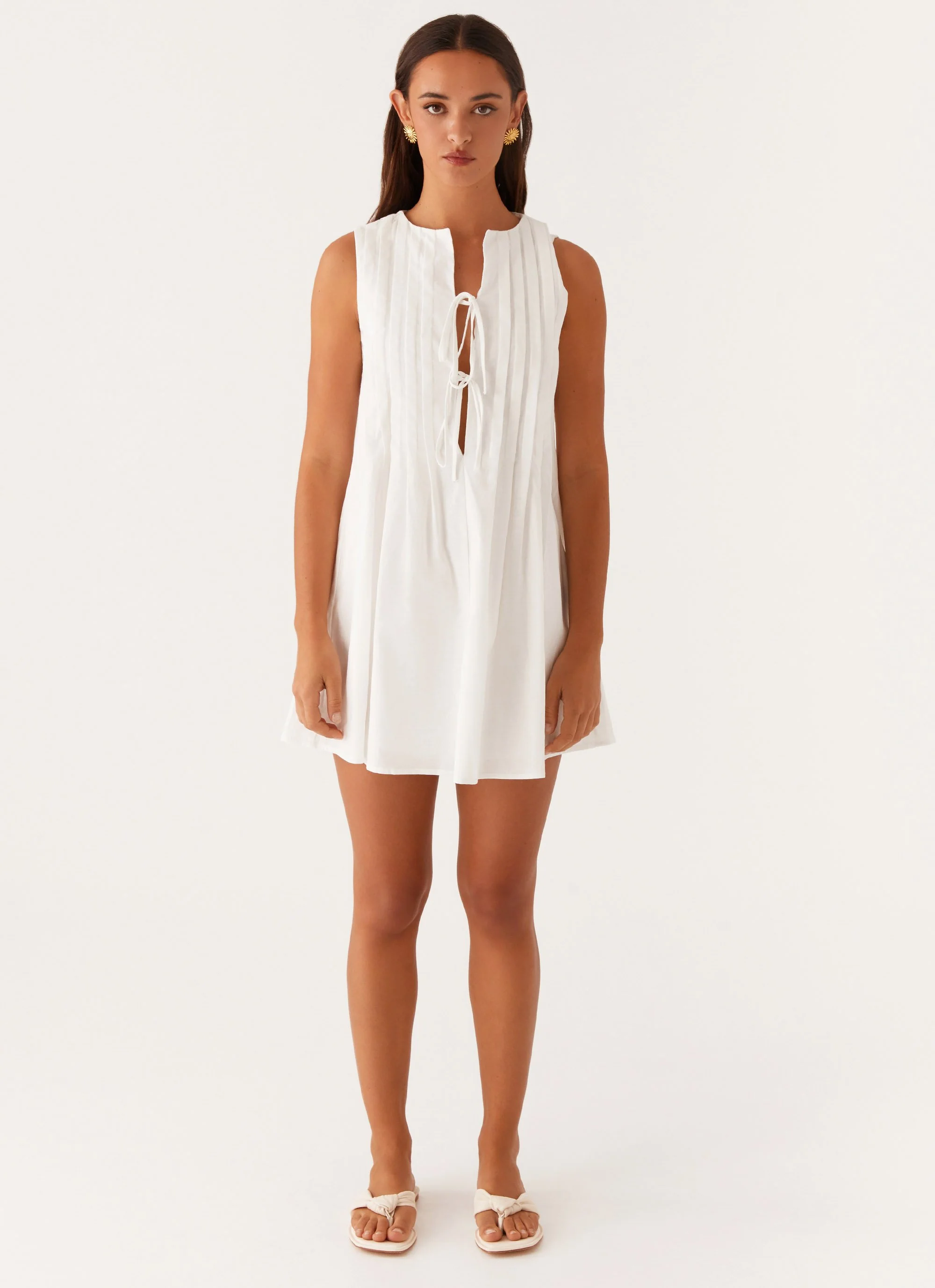Martina Mini Dress - White - Image 3