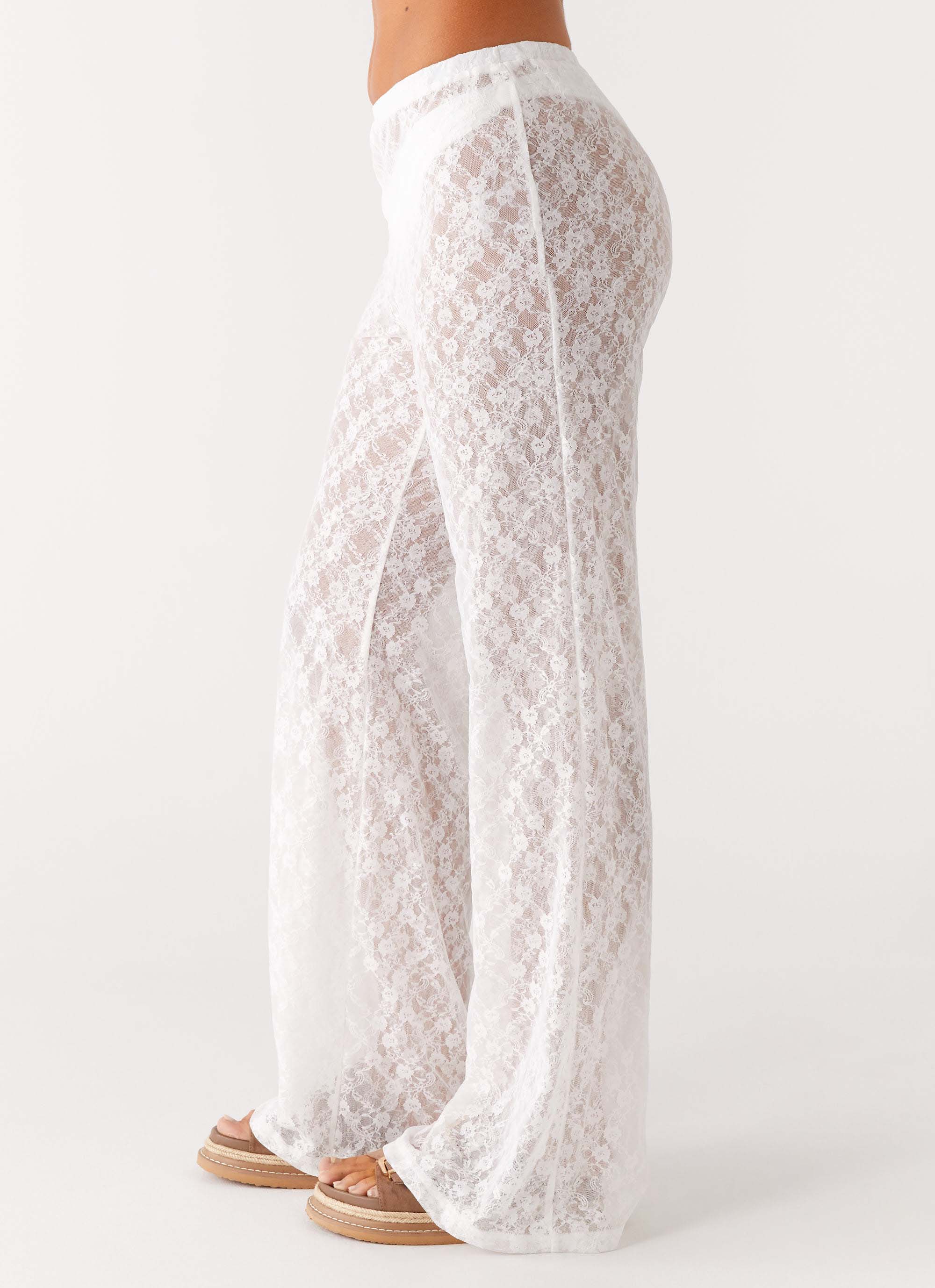 Matcha Lace Pants - White - Image 3