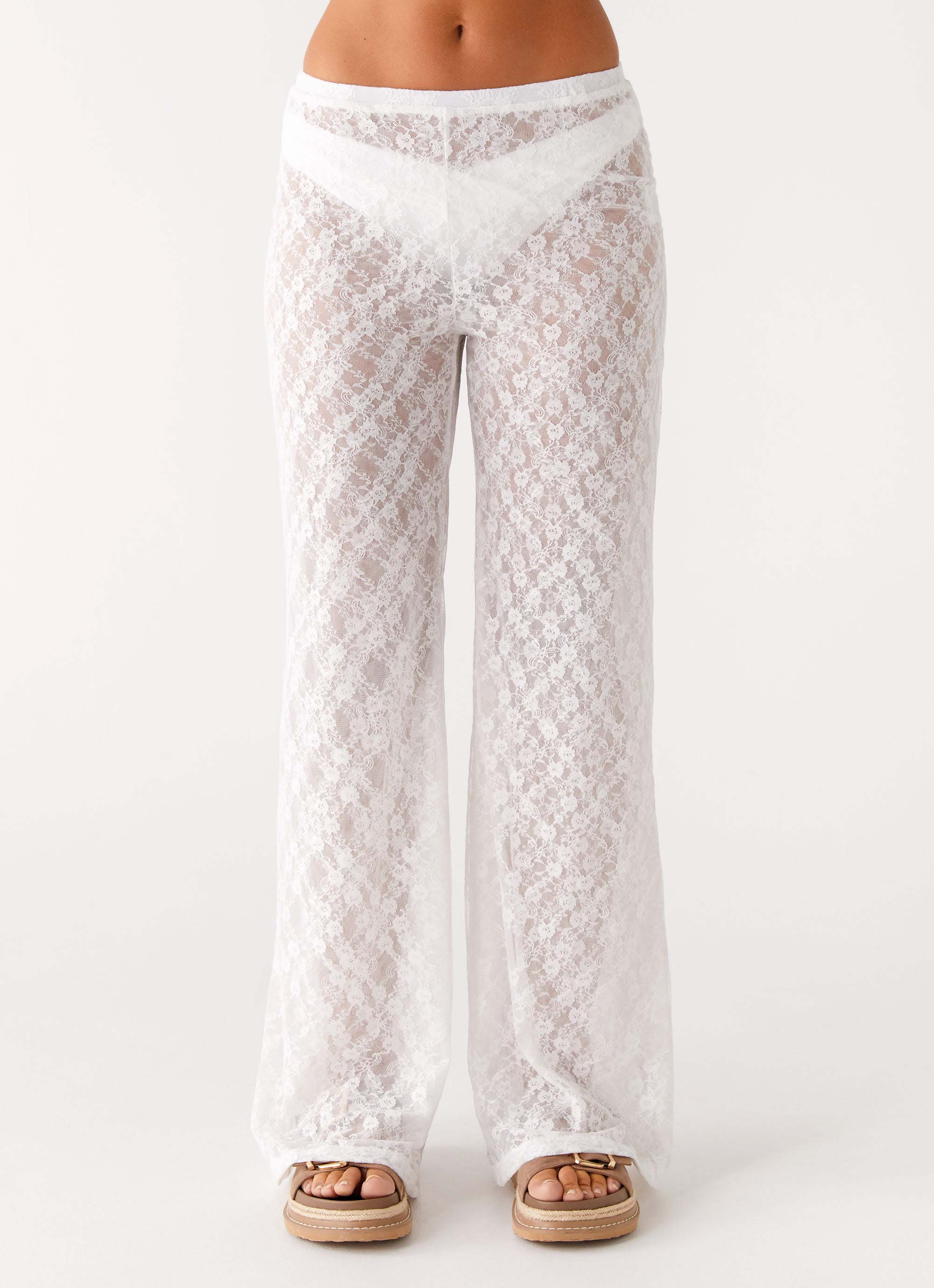 Matcha Lace Pants - White - Image 5