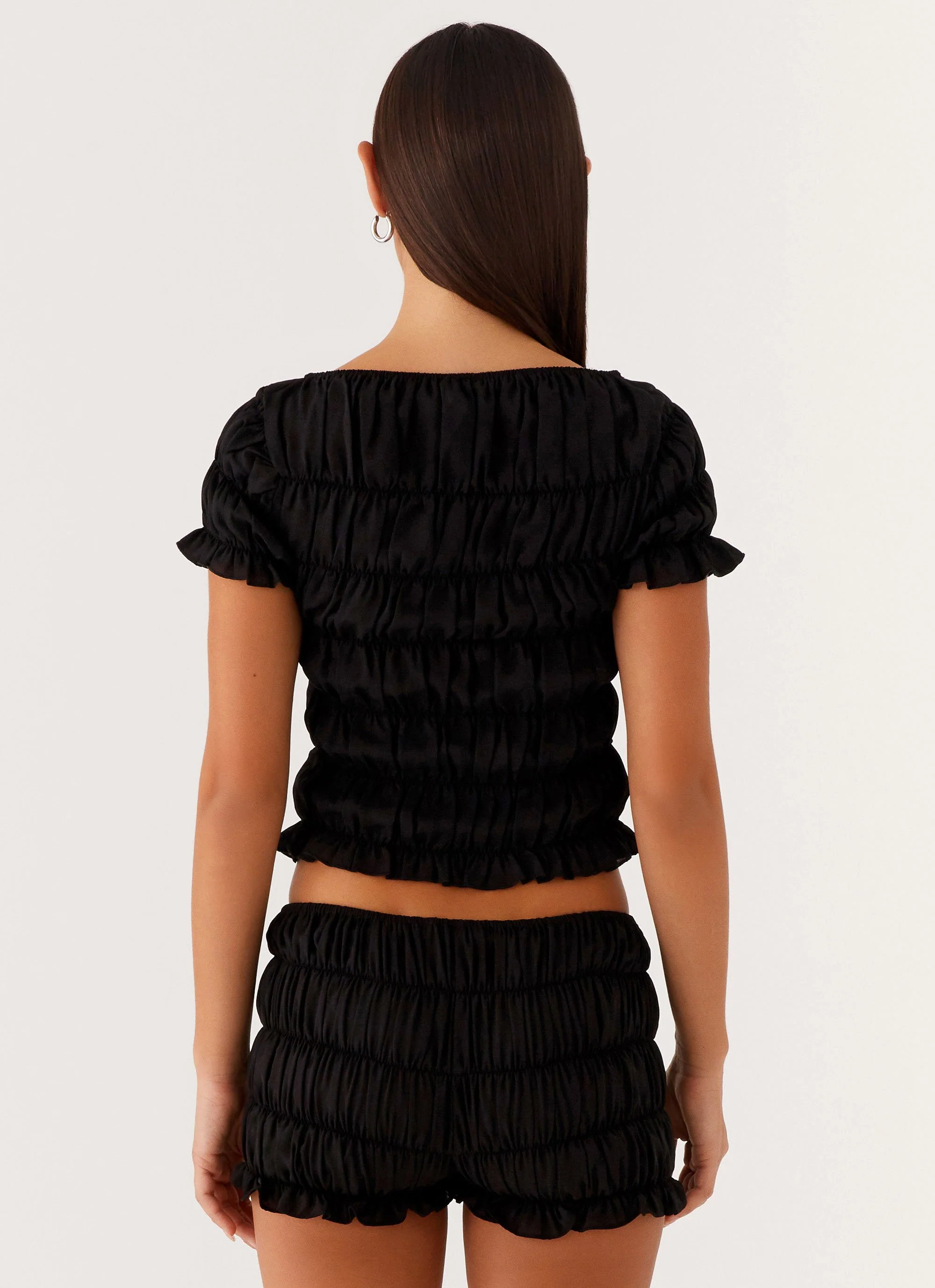 Mateo Ruched Top - Black - Image 4
