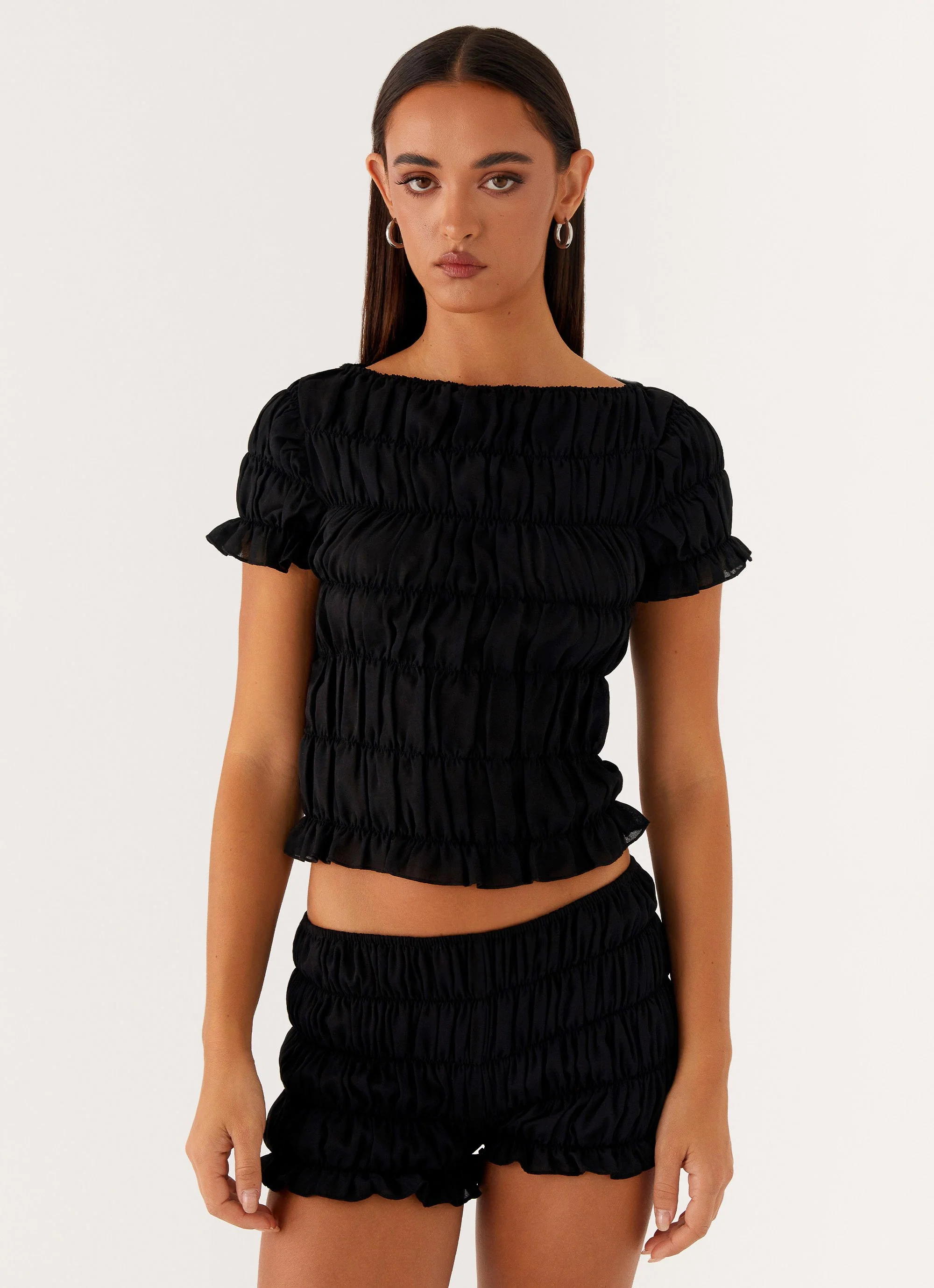 Mateo Ruched Top - Black - Image 6