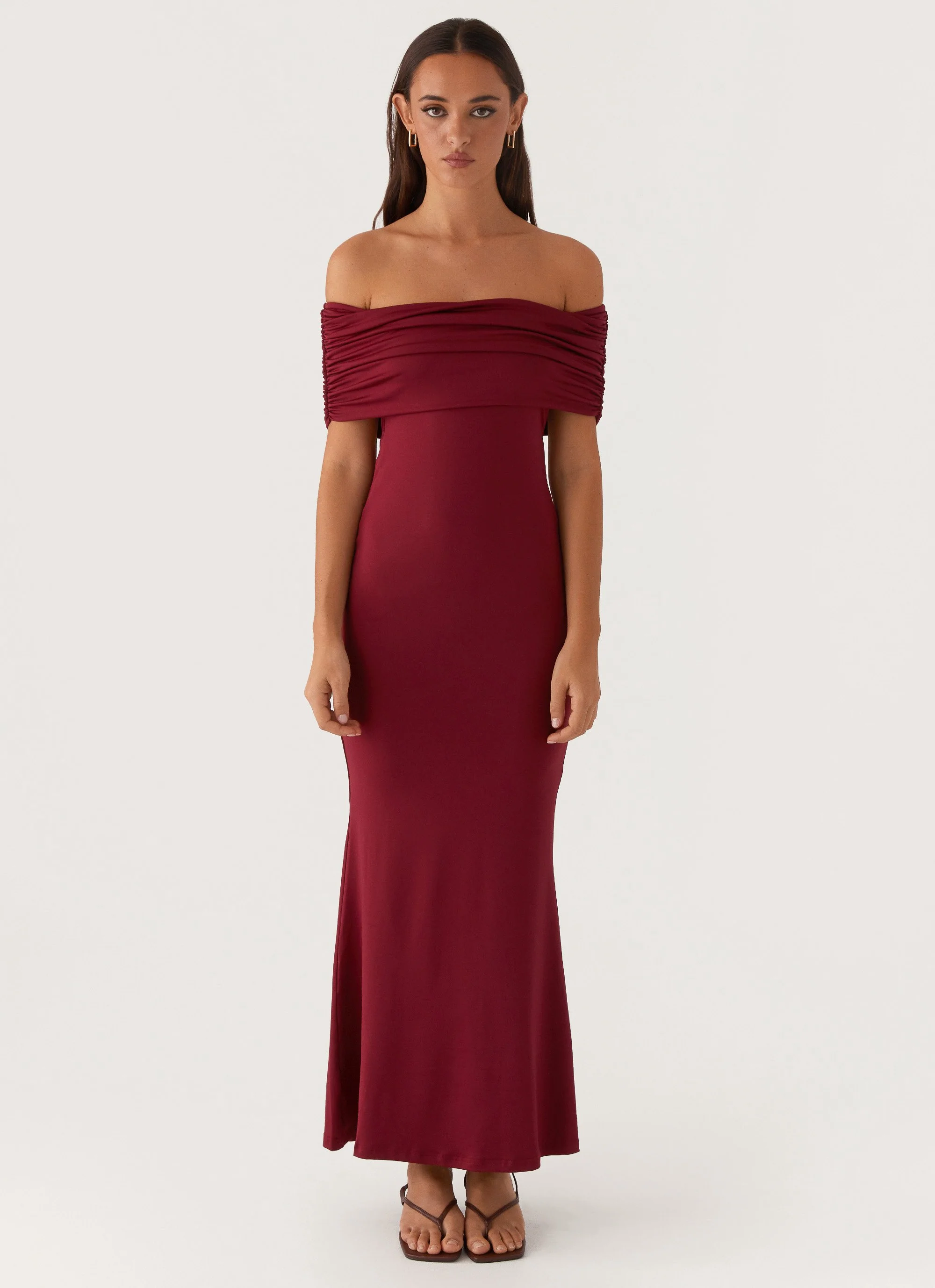 Maude Maxi Dress - Maroon - Image 2