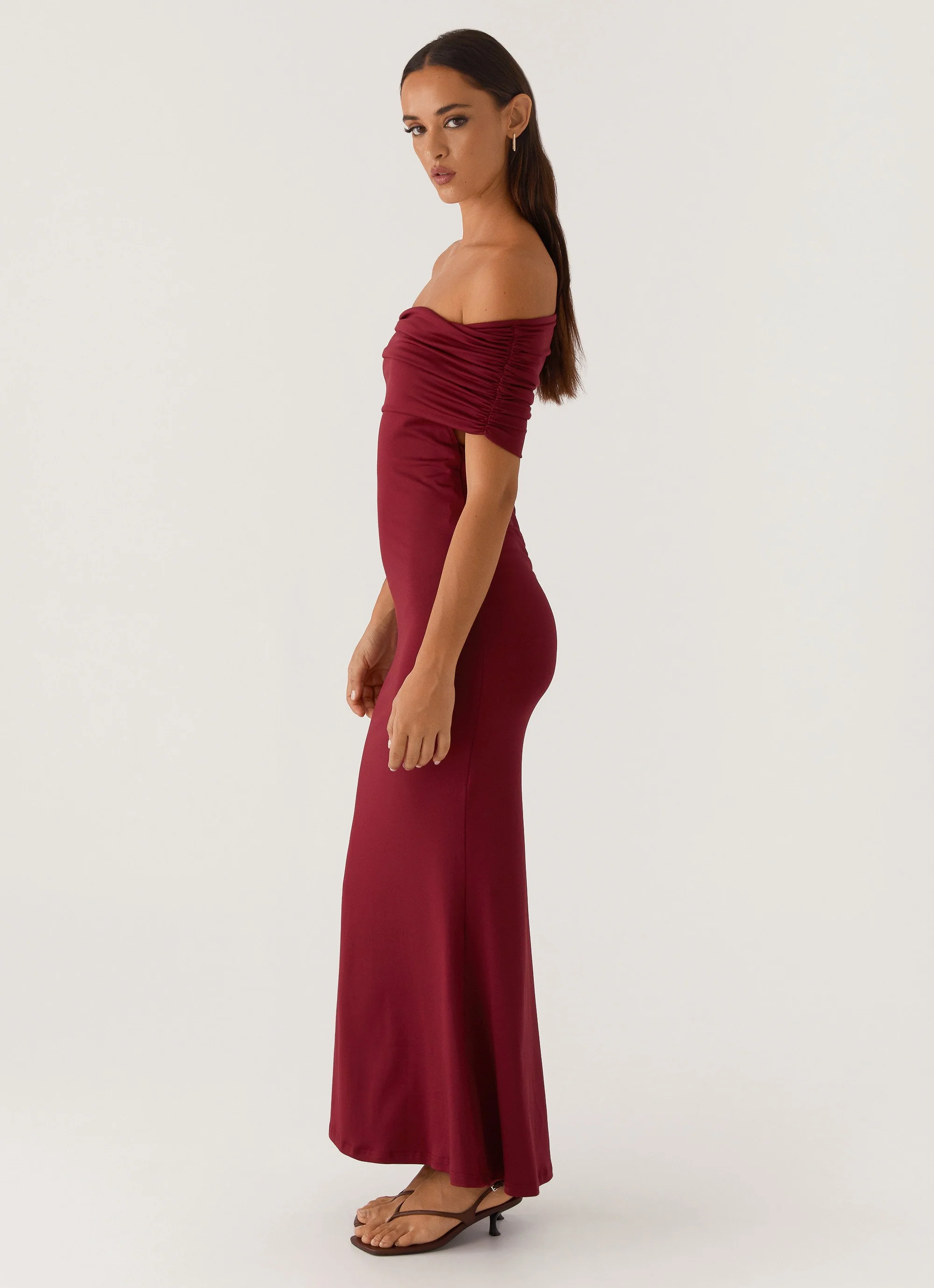Maude Maxi Dress - Maroon - Image 3