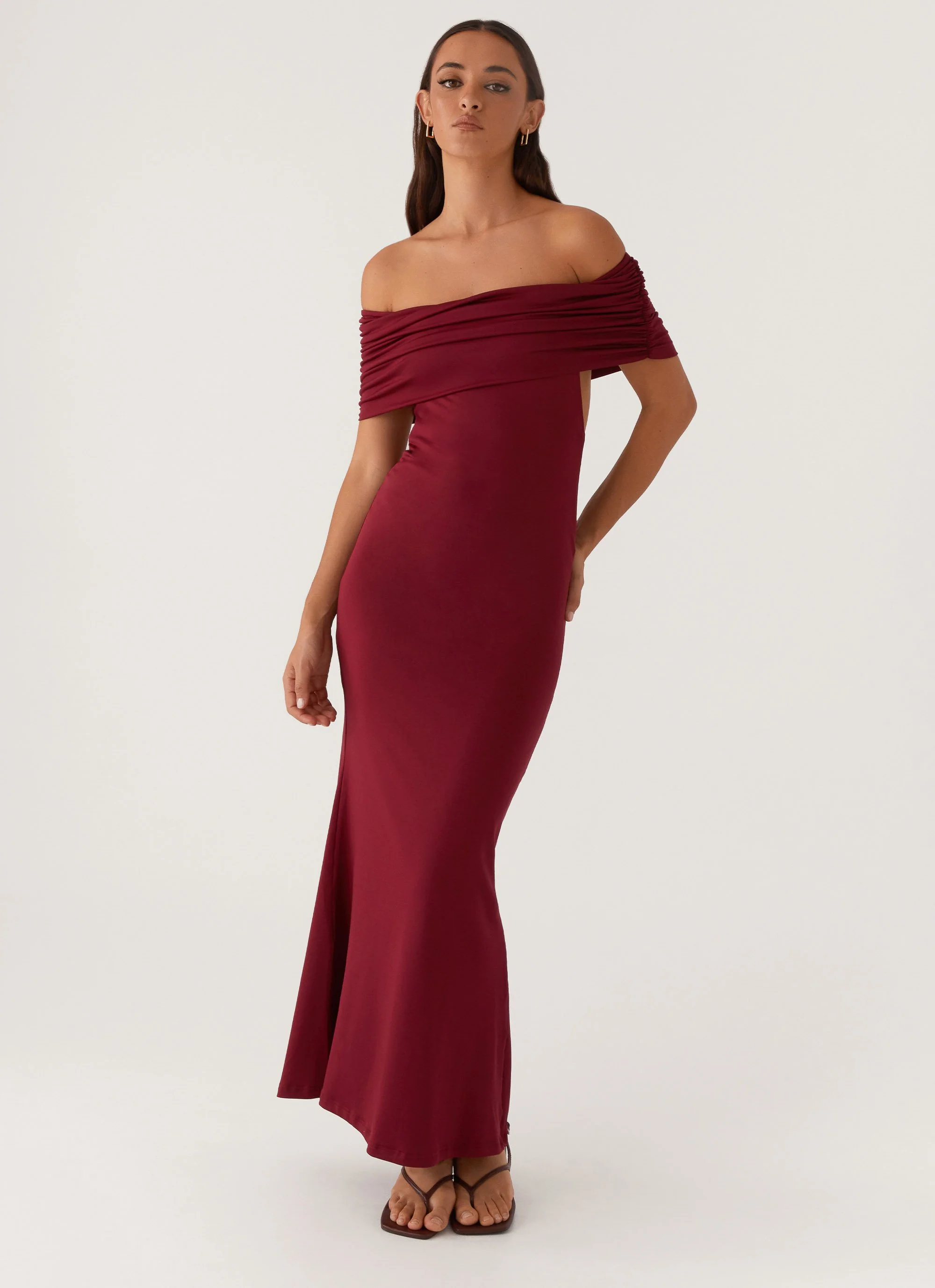 Maude Maxi Dress - Maroon - Image 6