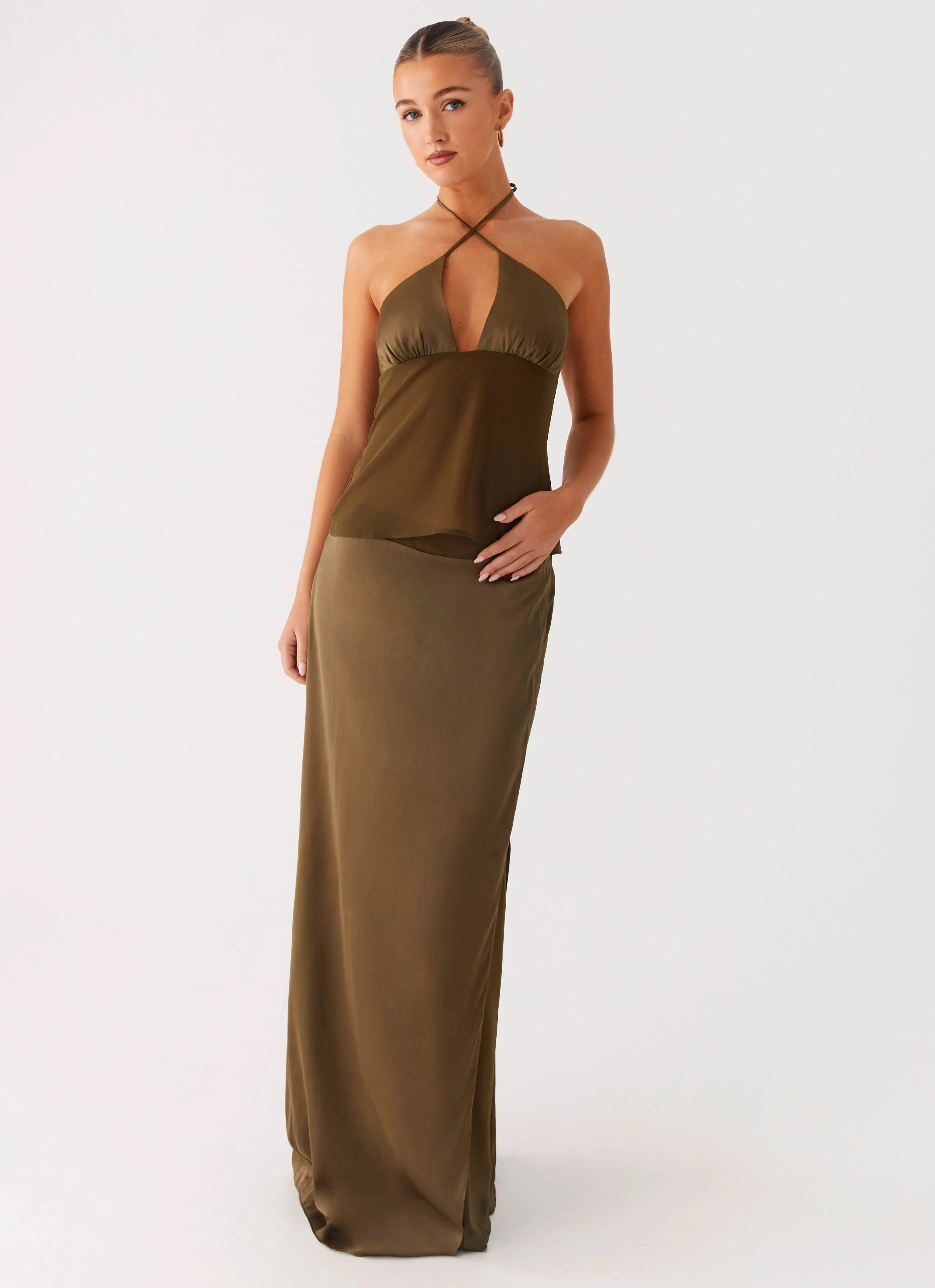 Mavie Maxi Skirt - Khaki - Image 8