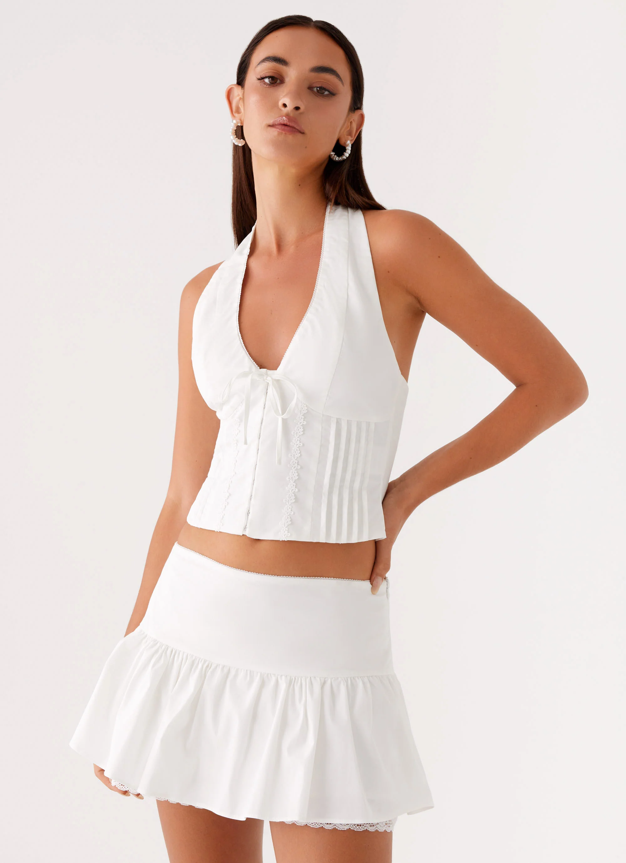 Mavis Mini Skirt - White - Image 5