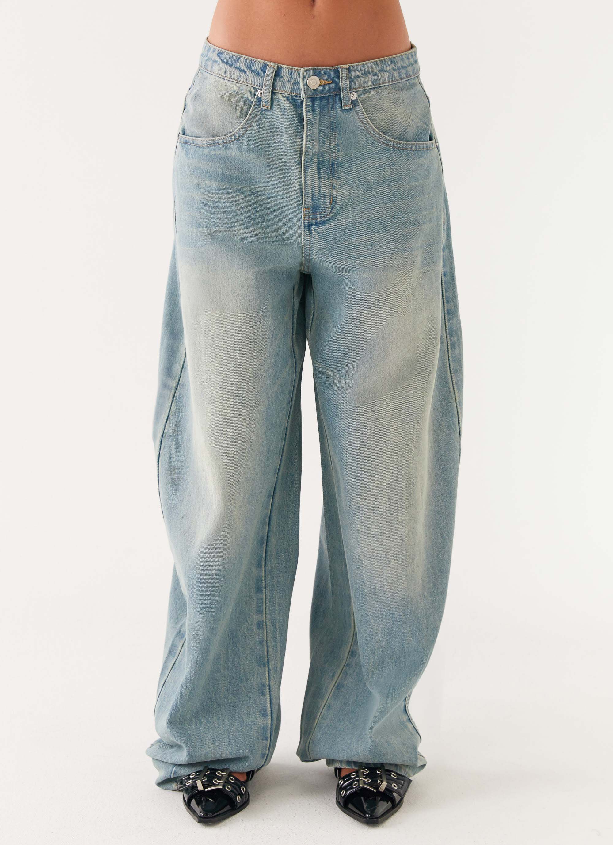 Maxwell Baggy Denim Jeans - Washed Blue - Image 5