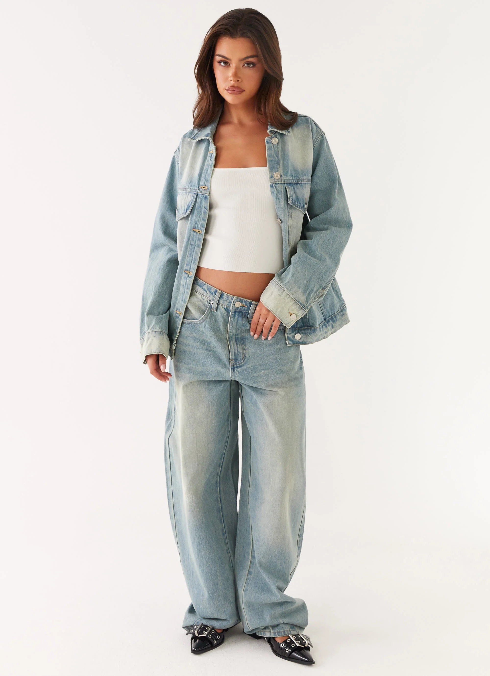 Maxwell Denim Jacket - Washed Blue - Image 5