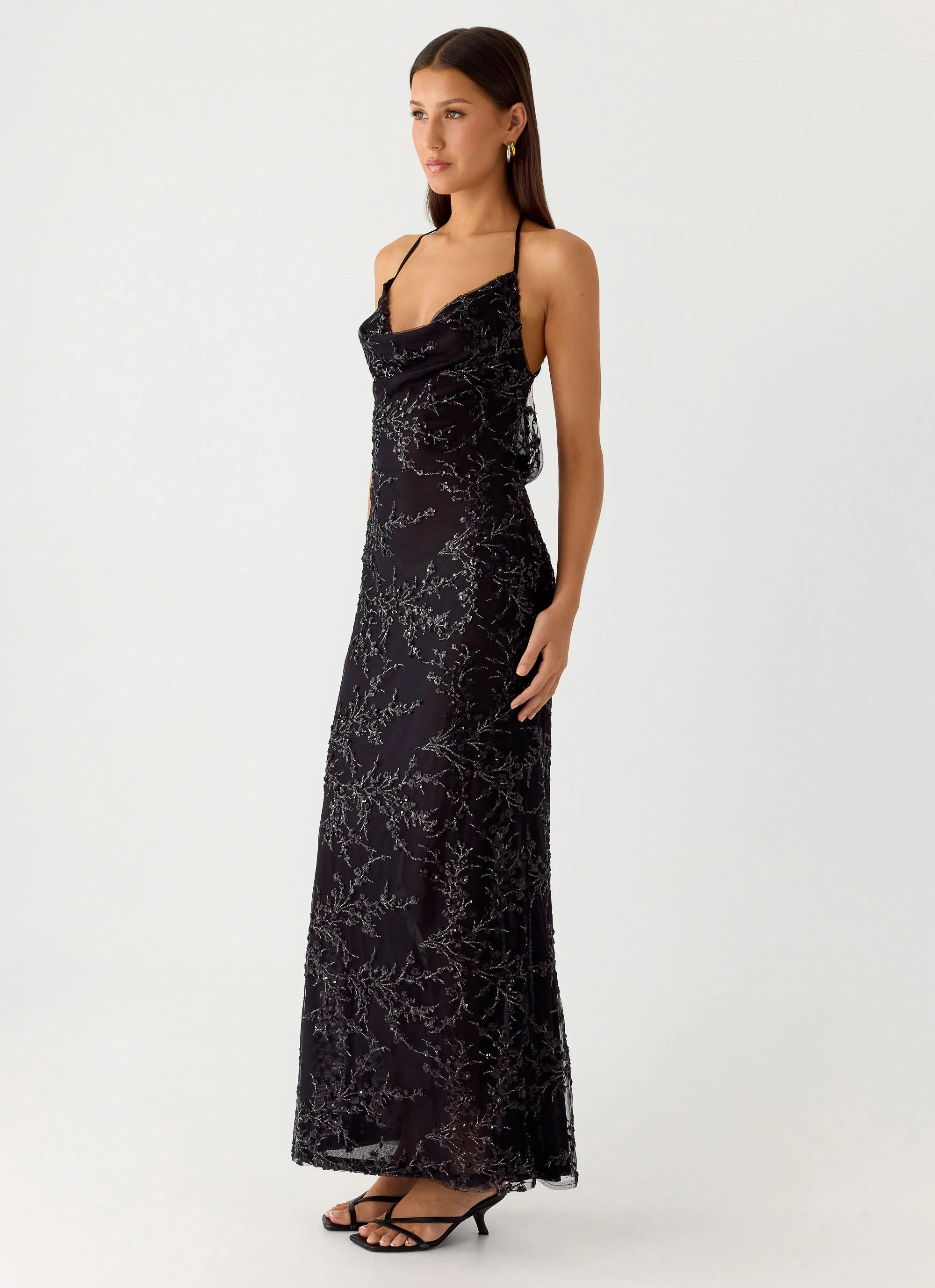Mayim Sequin Maxi Dress - Black - Image 2