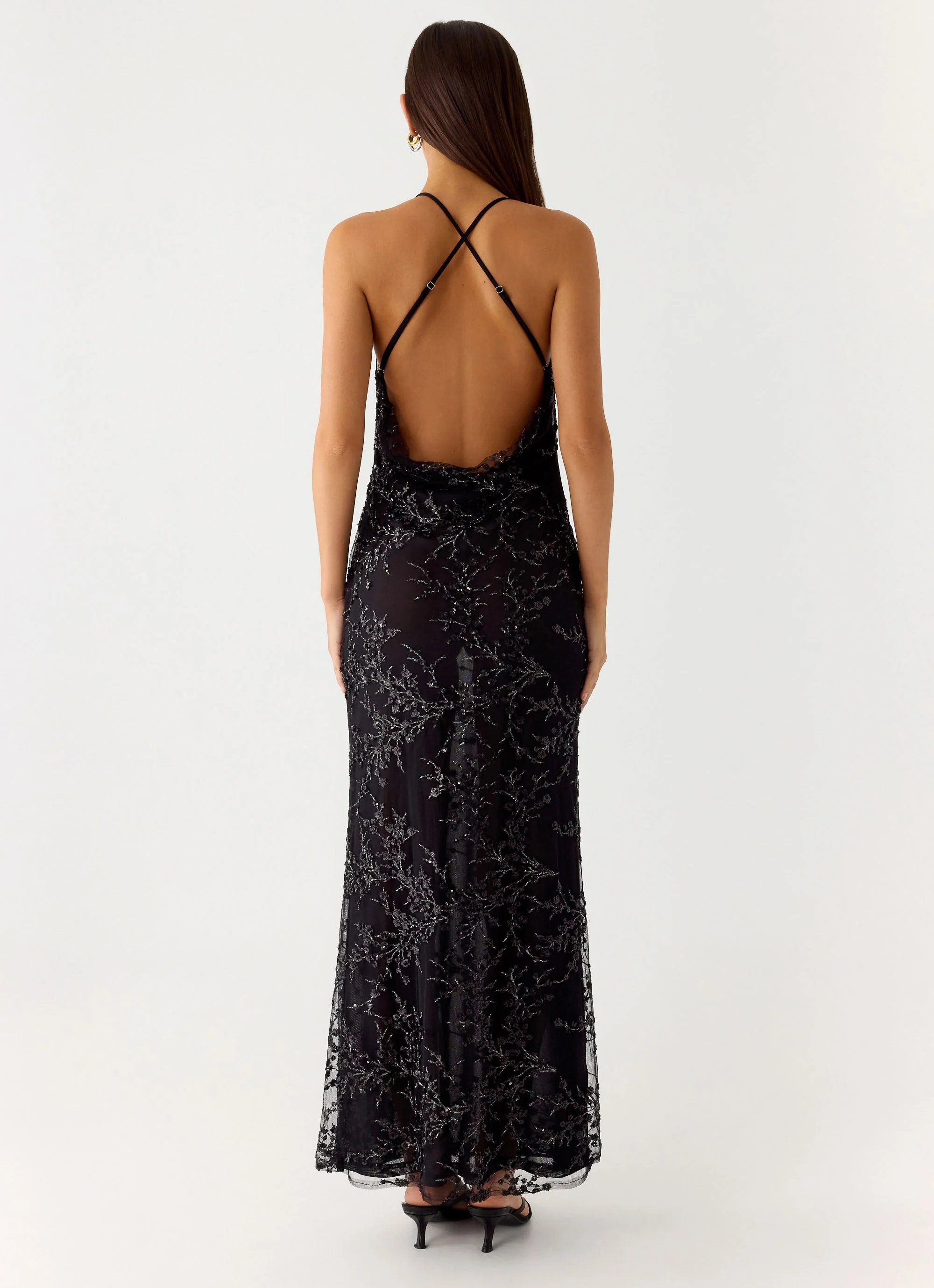 Mayim Sequin Maxi Dress - Black - Image 3