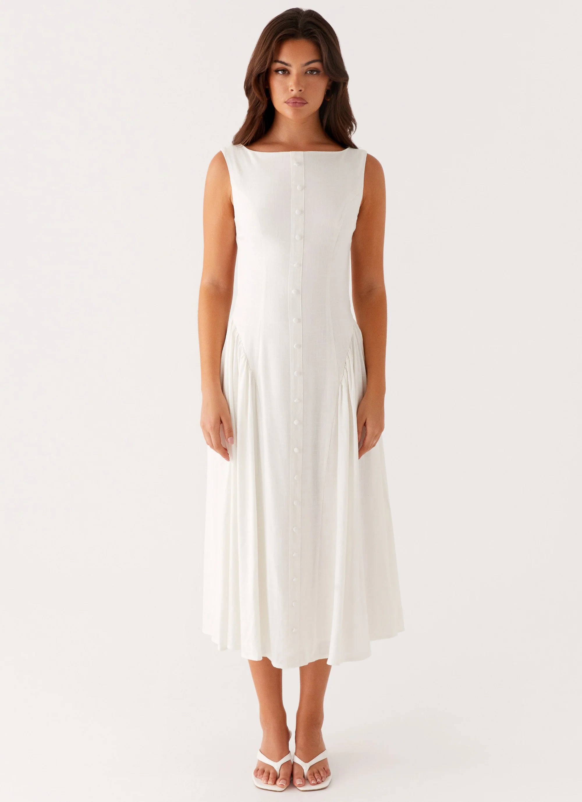 Maylah Midi Dress - White - Image 2