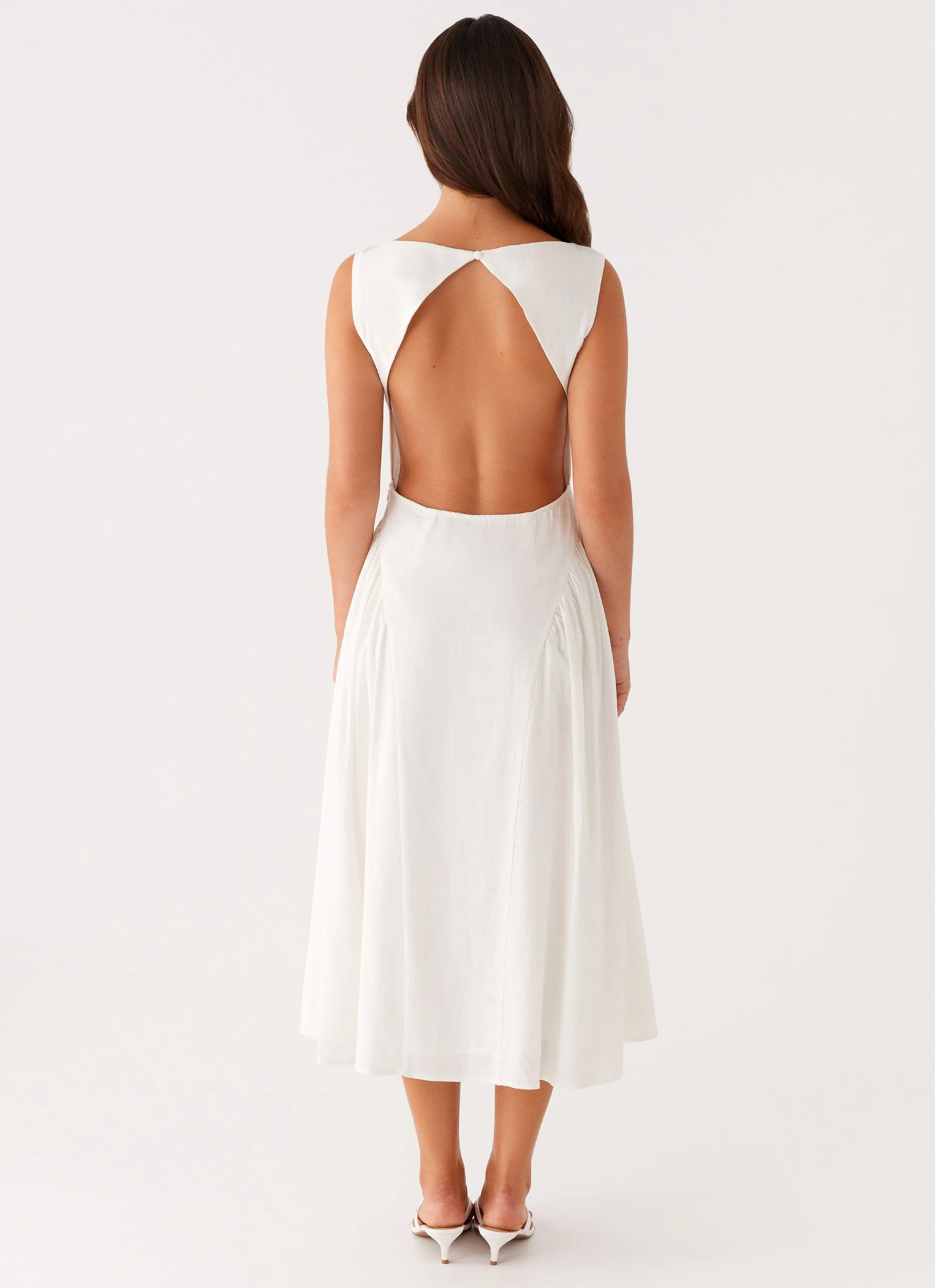 Maylah Midi Dress - White - Image 3