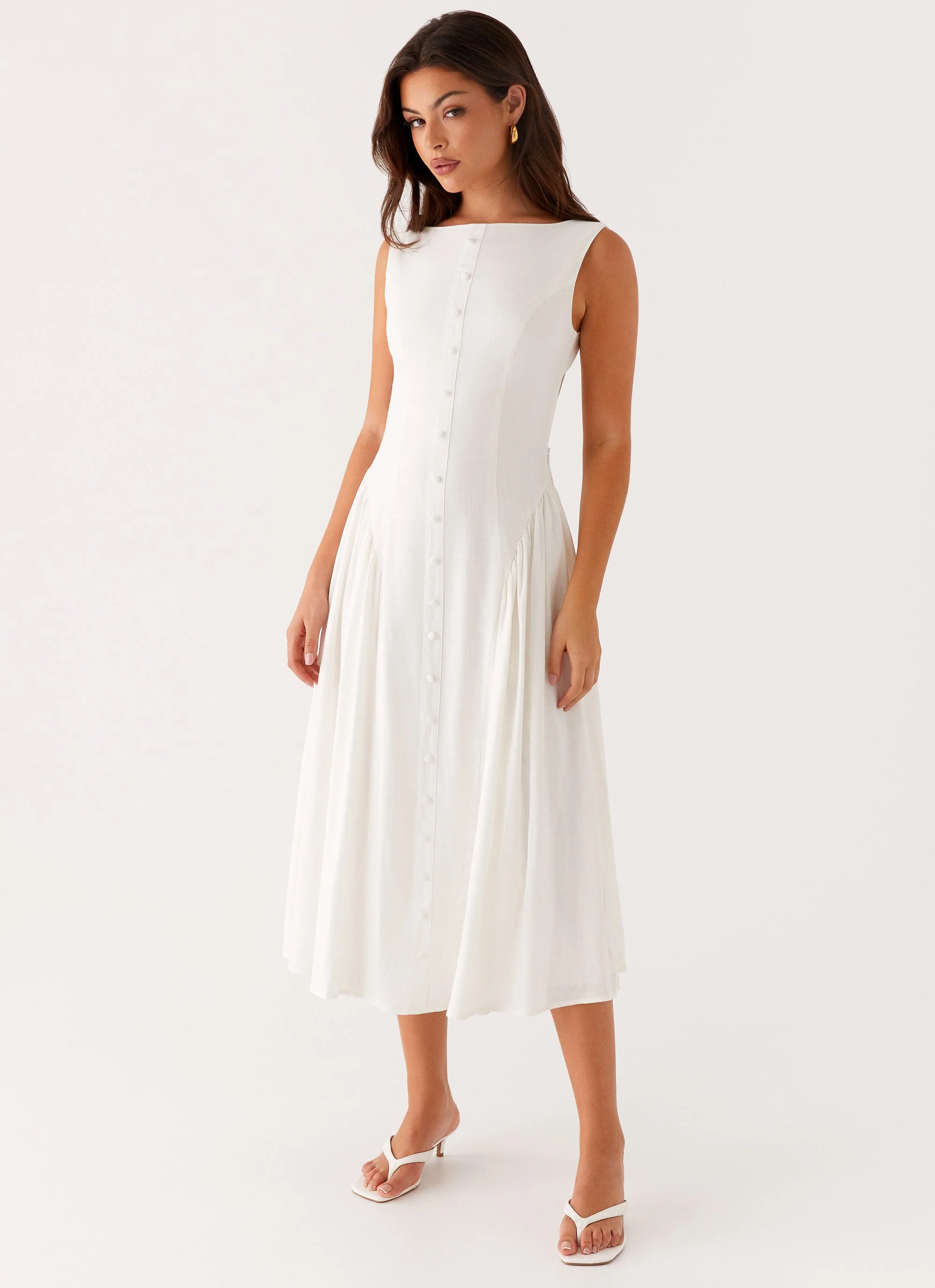 Maylah Midi Dress - White - Image 4