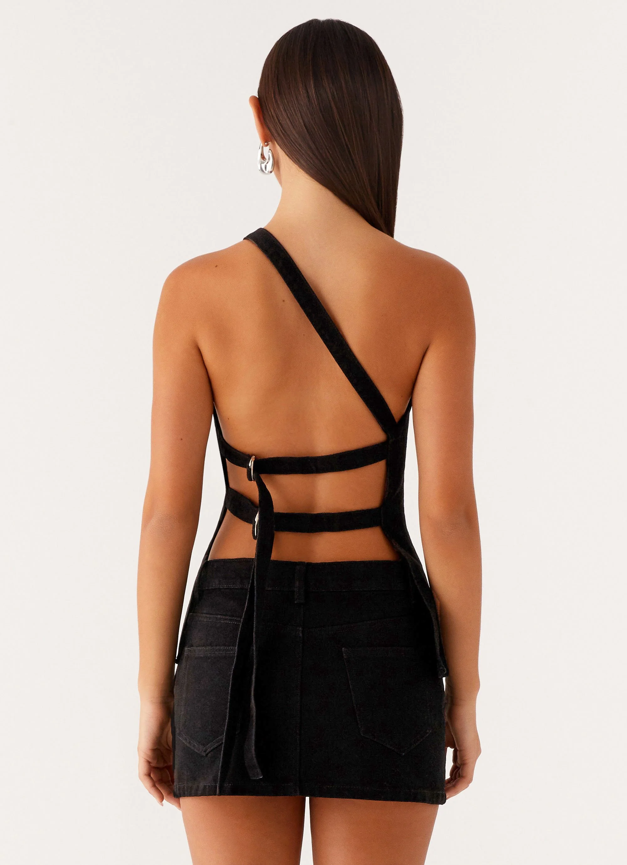 Maysa Denim Top - Black - Image 4
