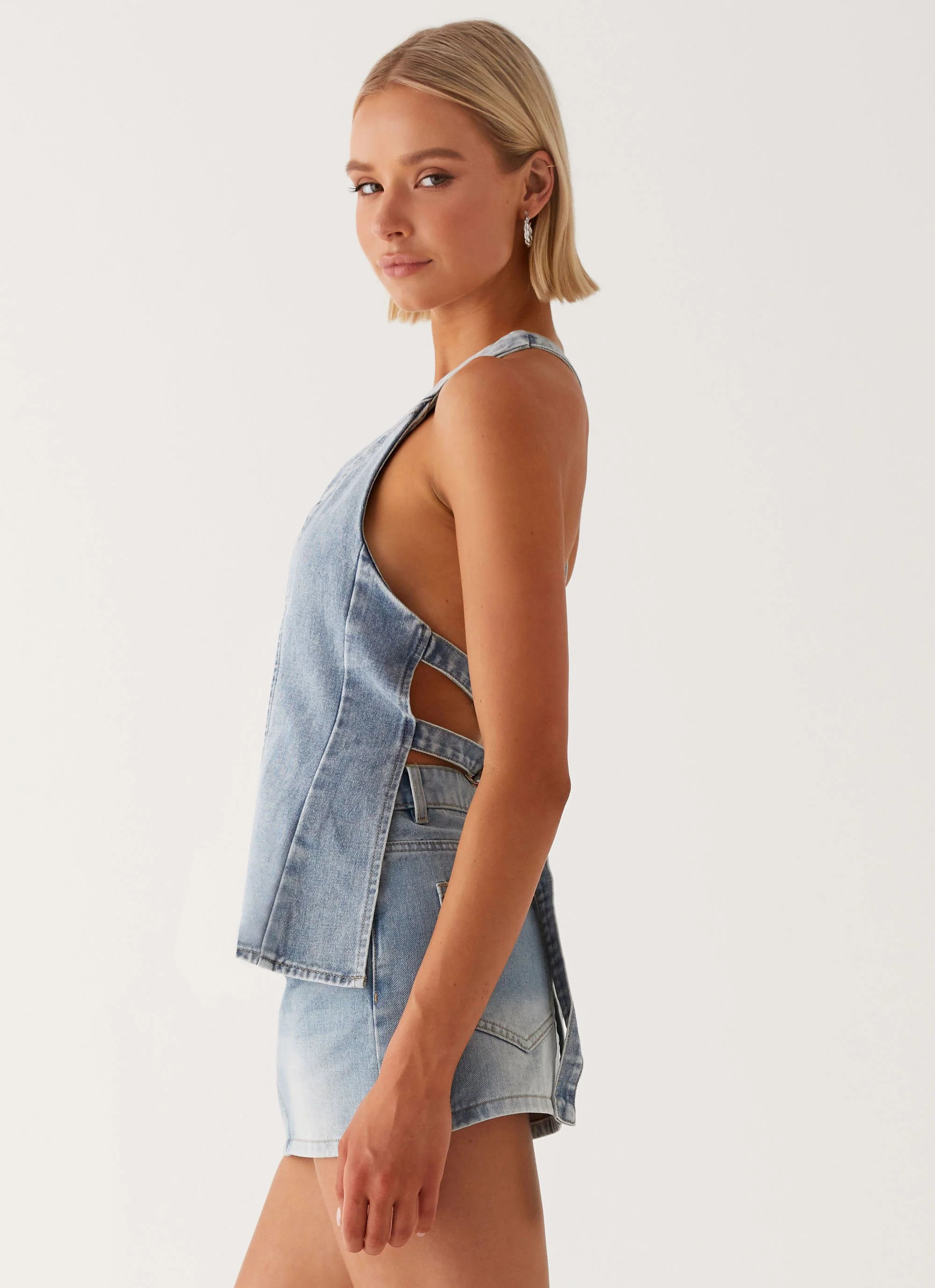 Maysa Denim Top - Blue - Image 3
