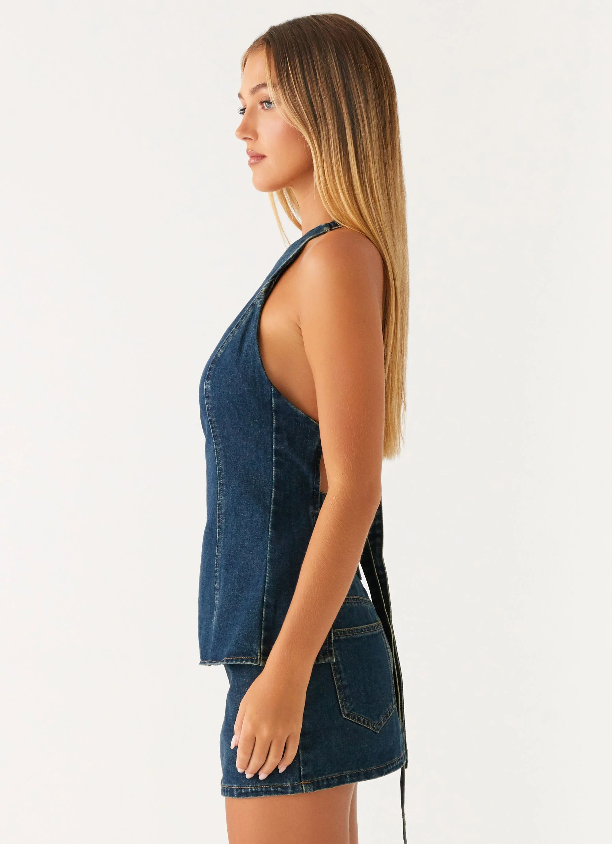 Maysa Denim Top - Washed Denim - Image 3