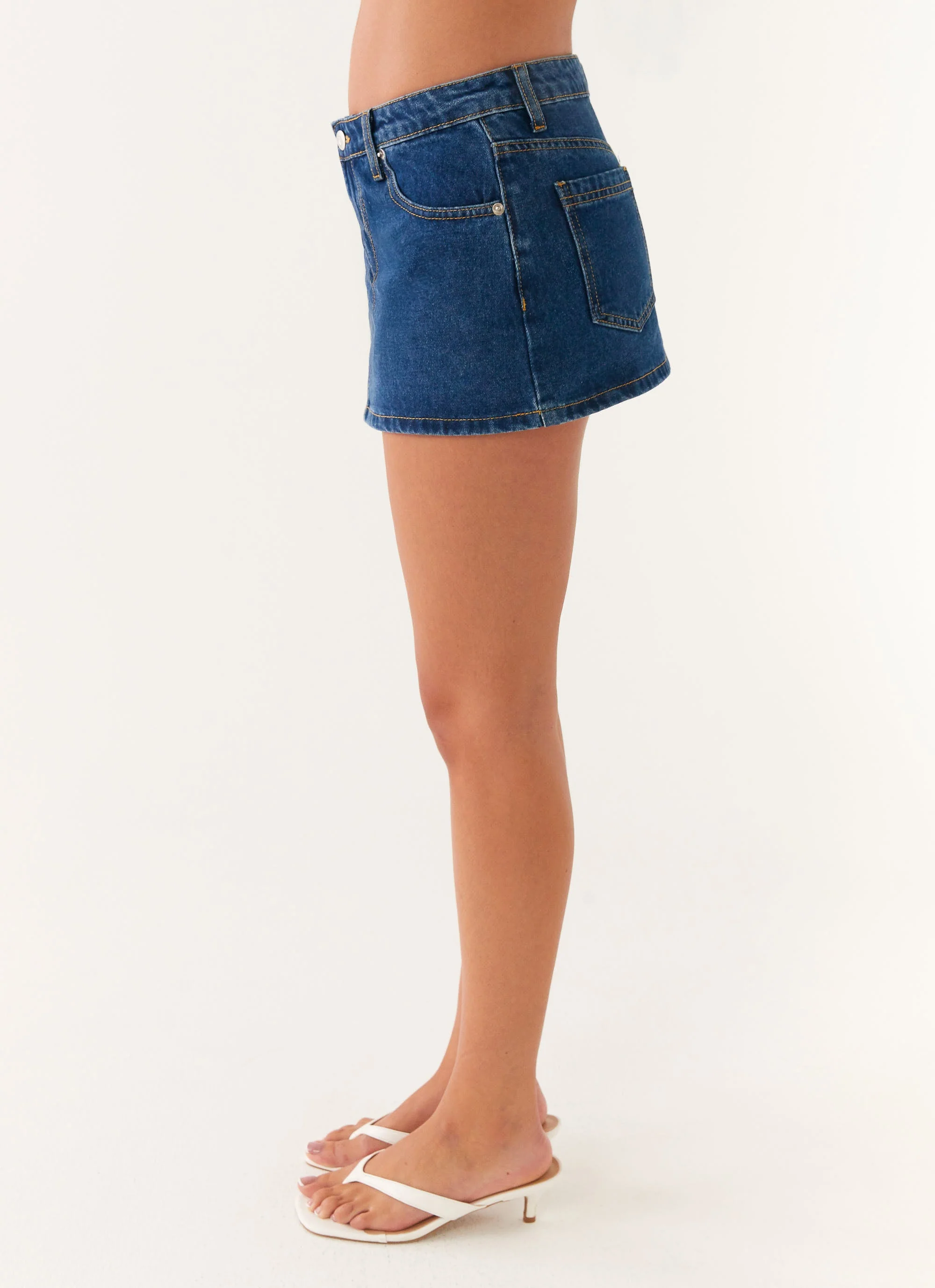 Maysa Low Rise Mini Skirt - Dark Blue - Image 5