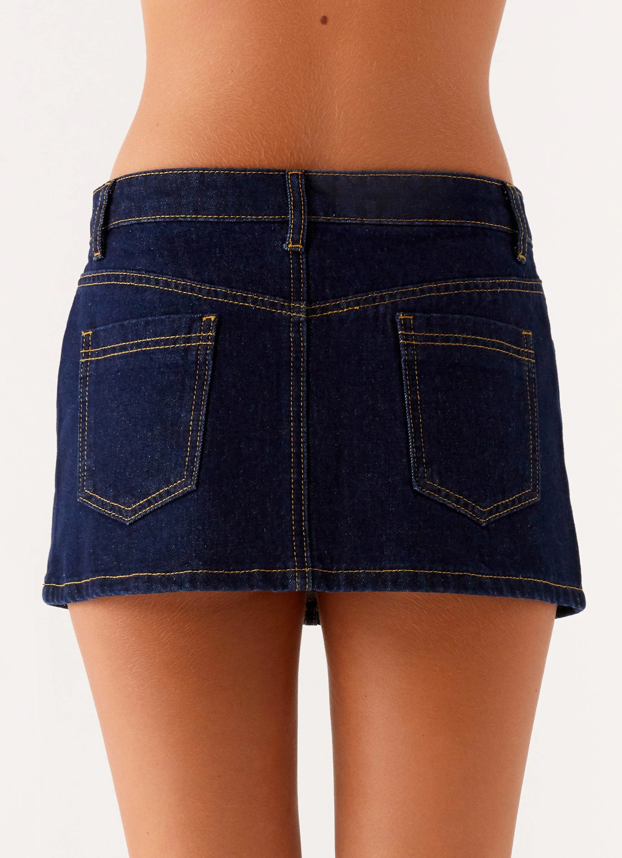 Maysa Low Rise Mini Skirt - Indigo - Image 4
