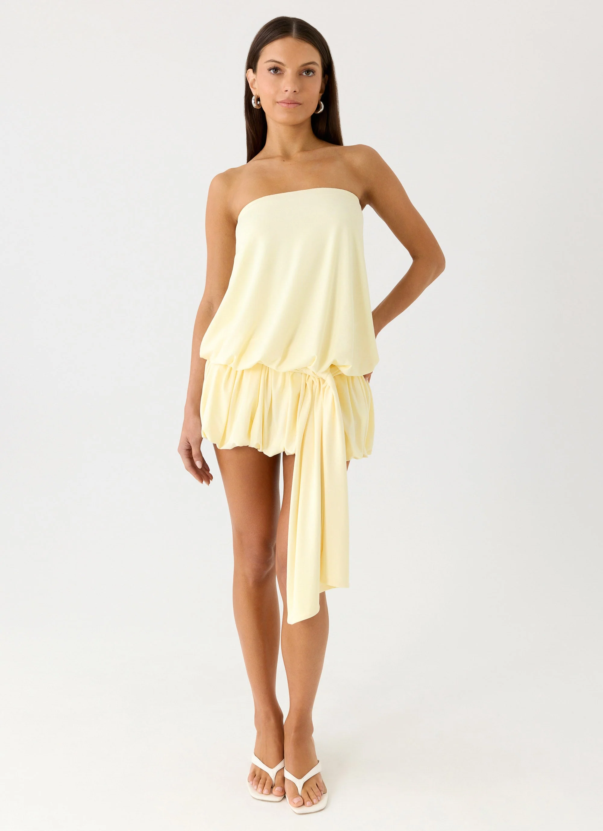 Mazie Strapless Mini Dress - Yellow - Image 4