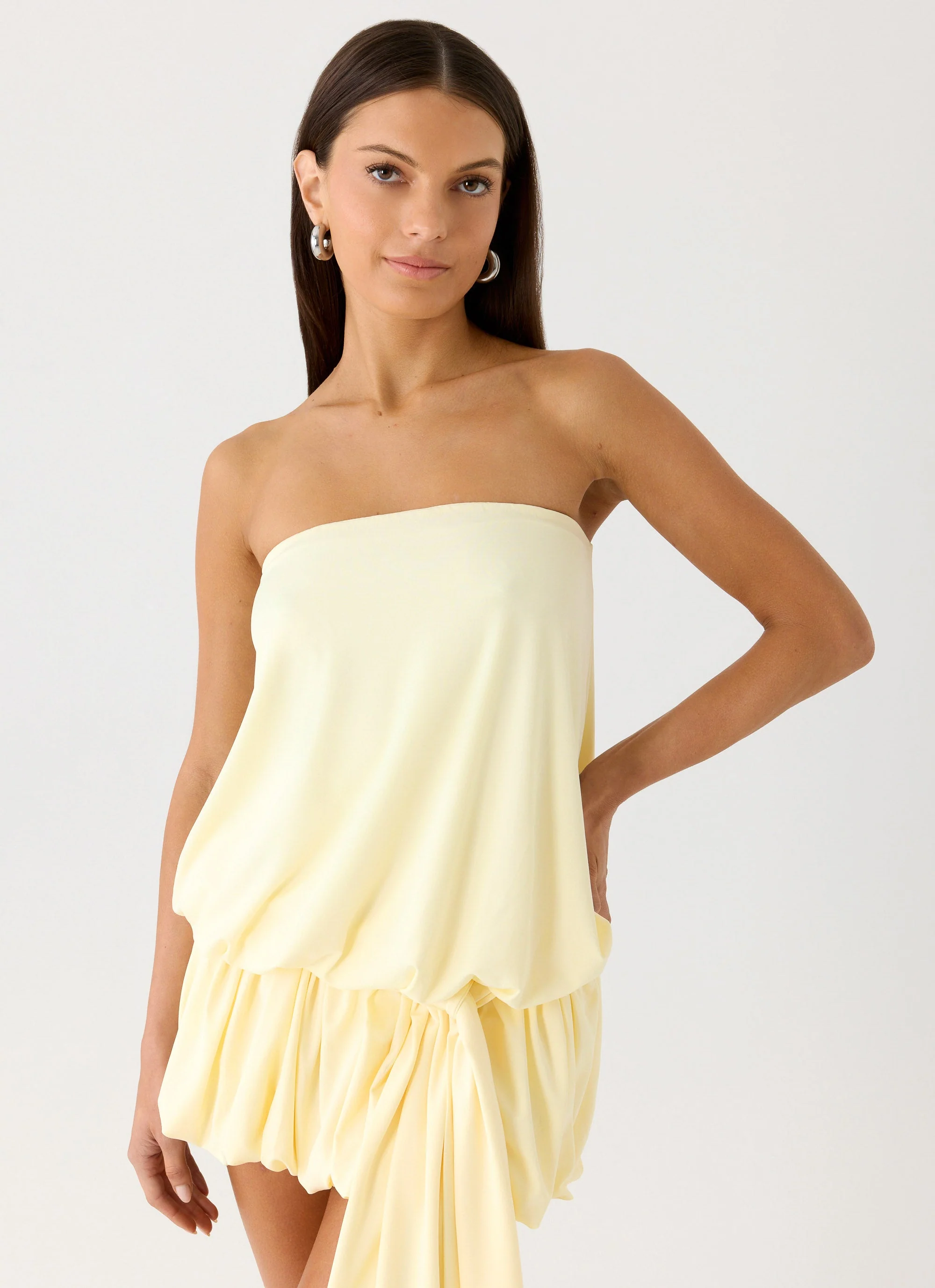 Mazie Strapless Mini Dress - Yellow - Image 5