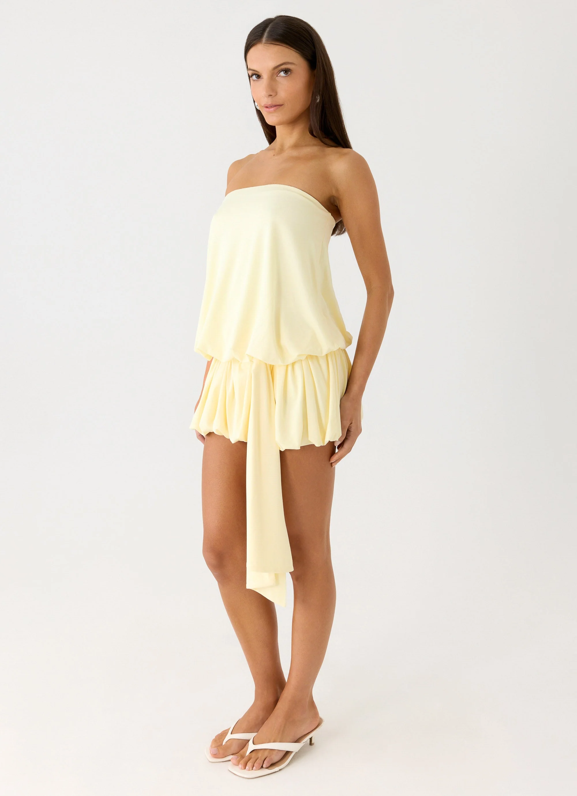 Mazie Strapless Mini Dress - Yellow - Image 6