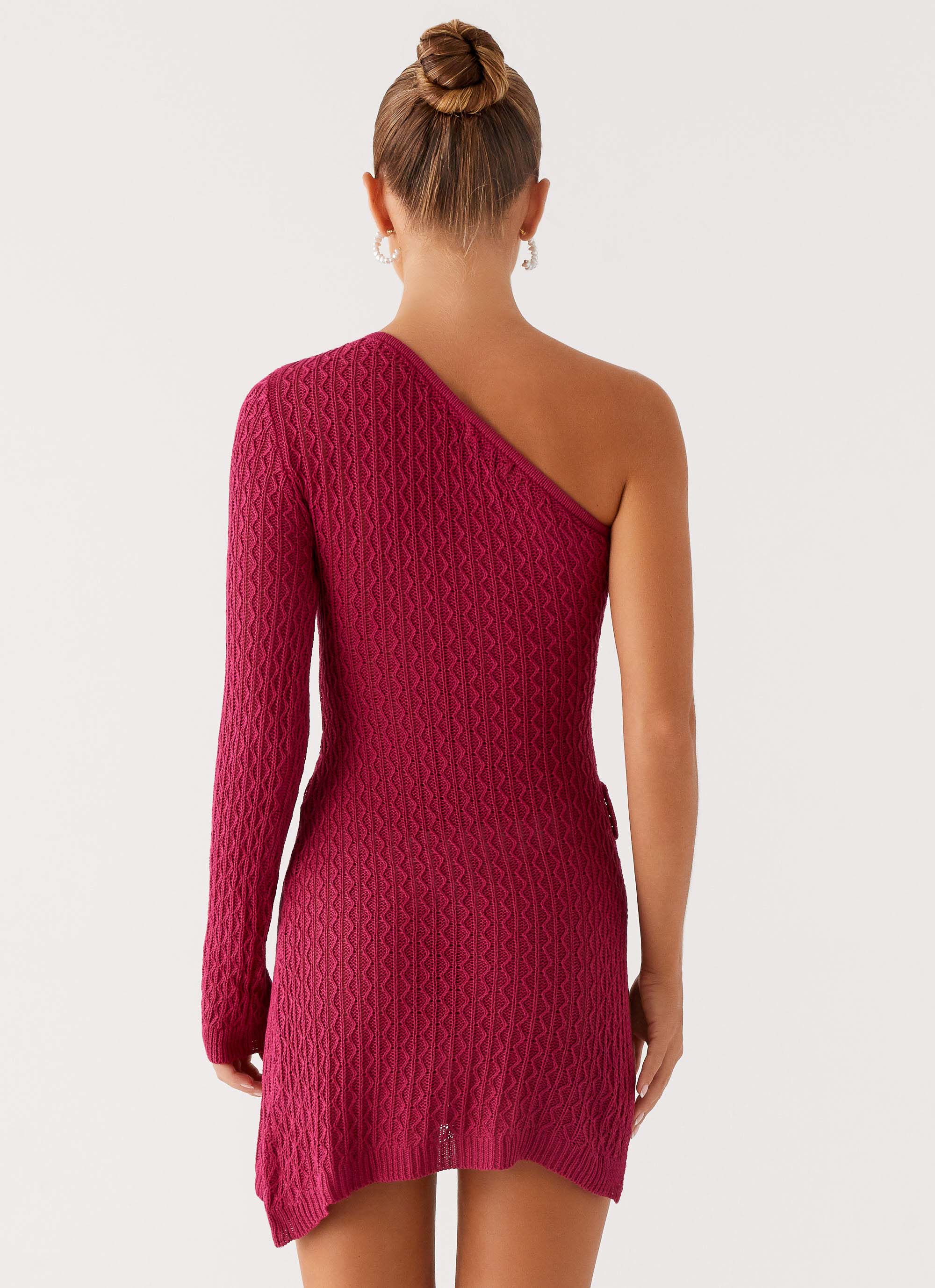 Medda Knit Mini Dress - Hot Pink - Image 4