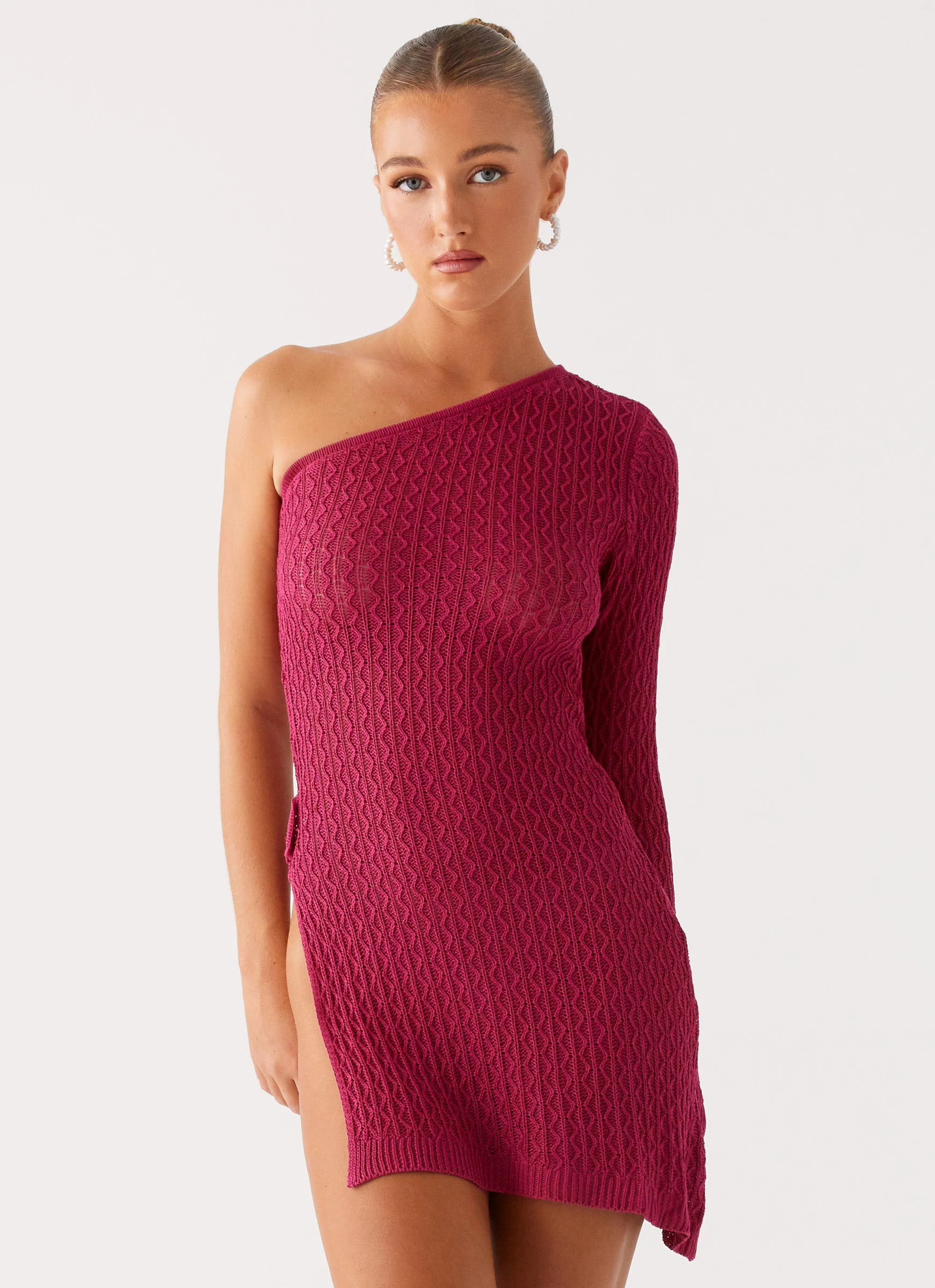 Medda Knit Mini Dress - Hot Pink - Image 6