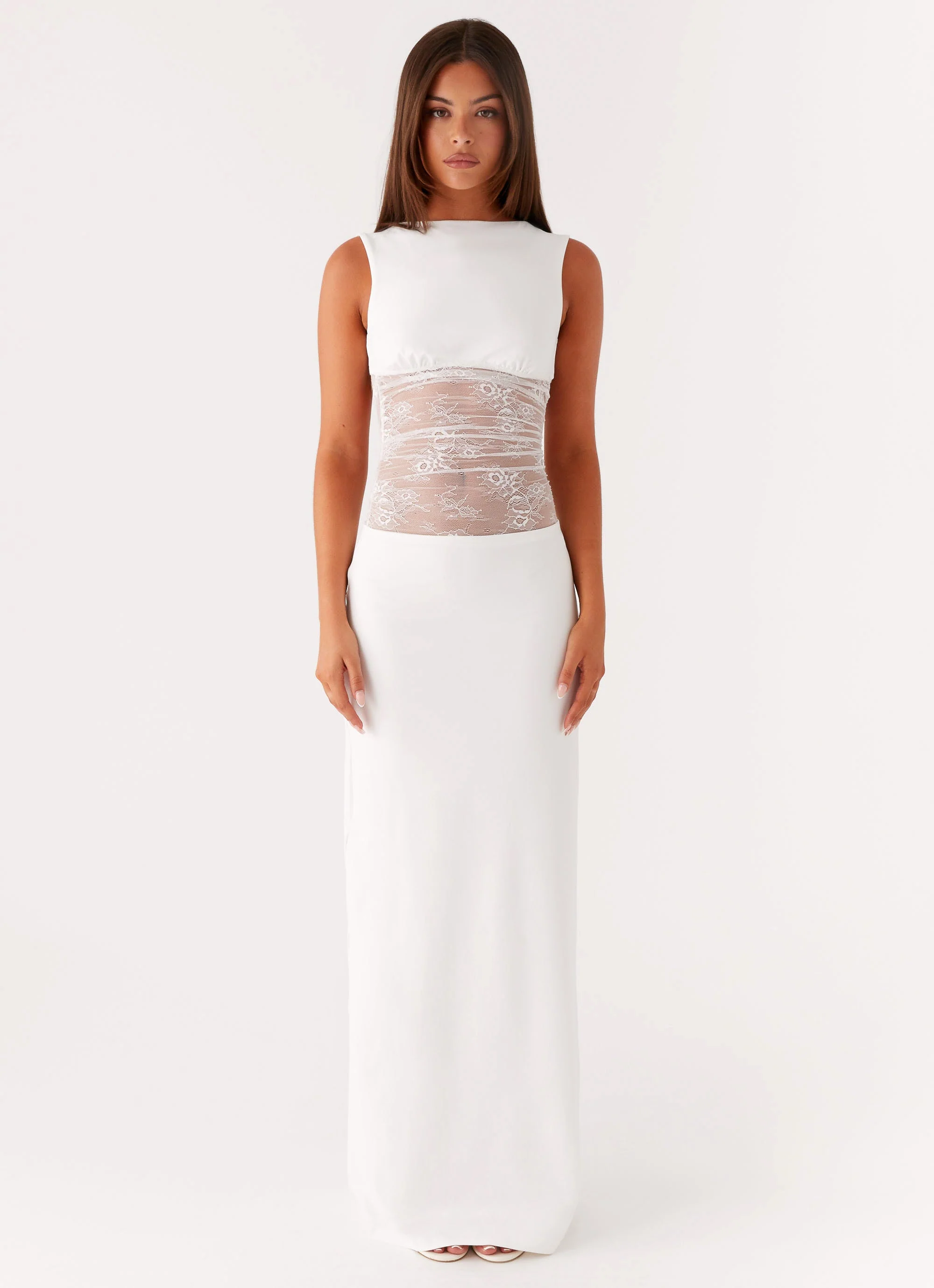 Medina Lace Maxi Dress - White - Image 2