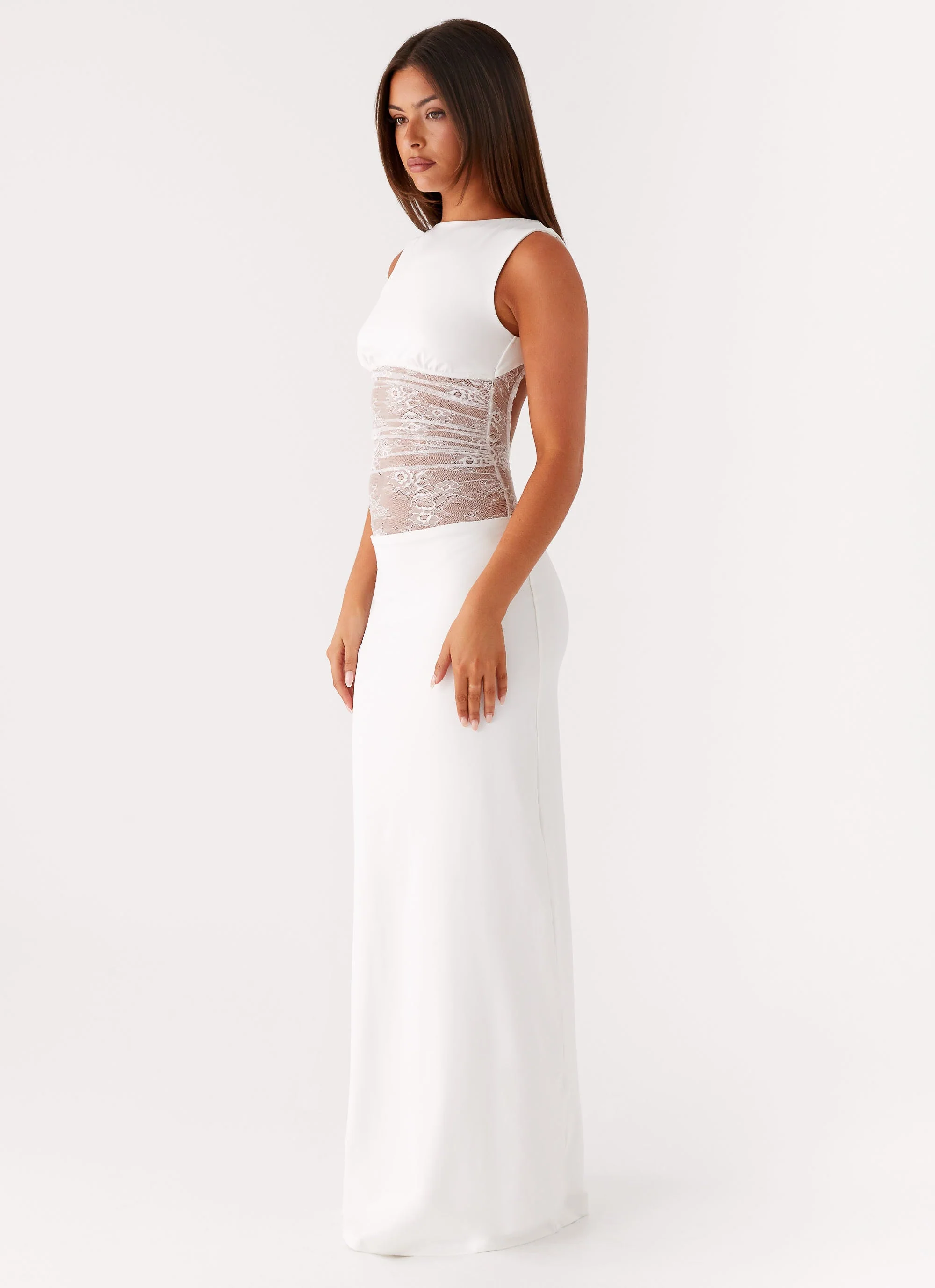 Medina Lace Maxi Dress - White - Image 3