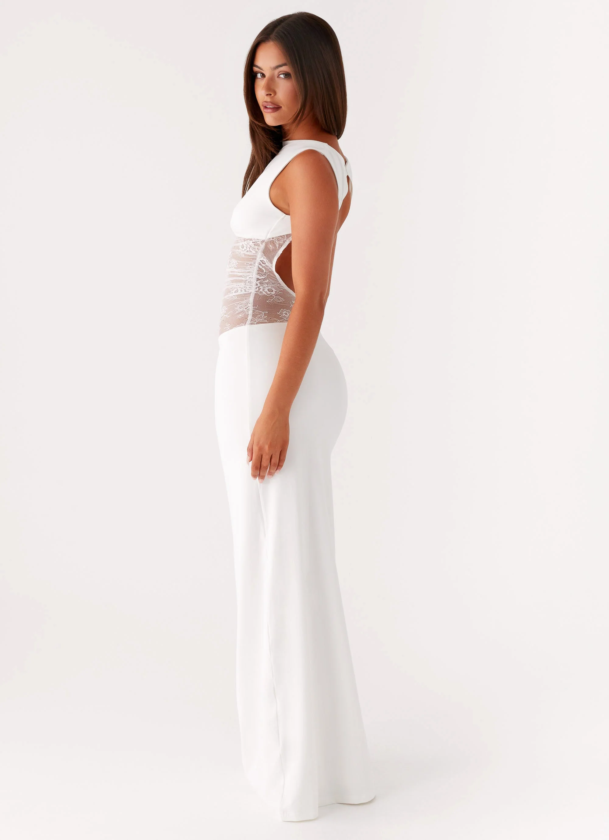Medina Lace Maxi Dress - White - Image 5