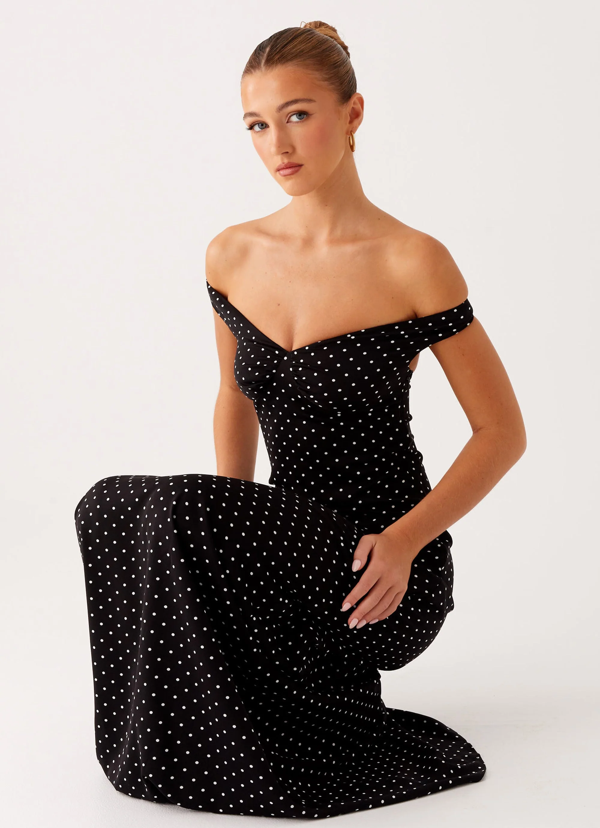 Melany Maxi Dress - Black Polka Dot - Image 6