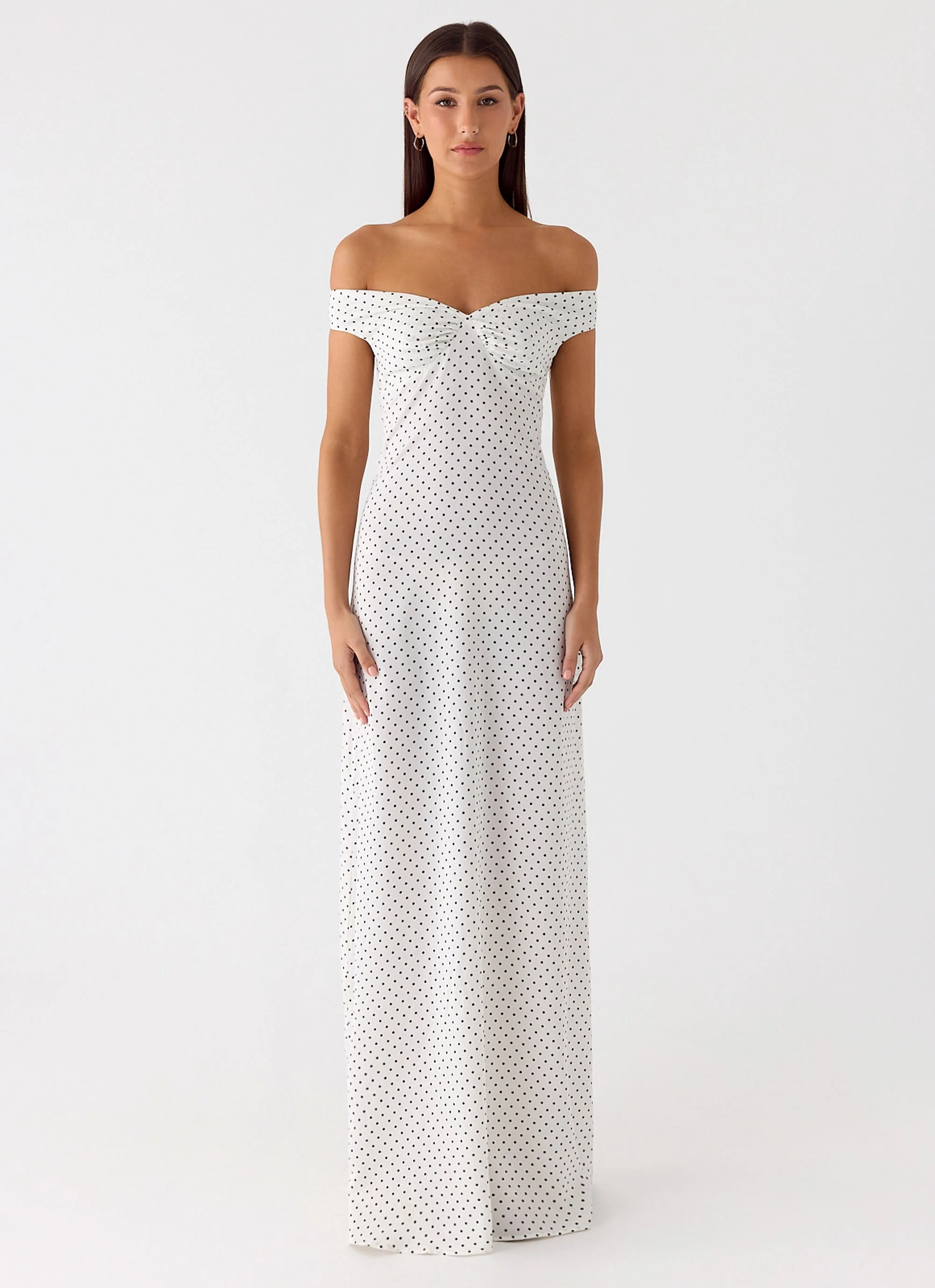 Melany Maxi Dress - White Polkadot - Image 3