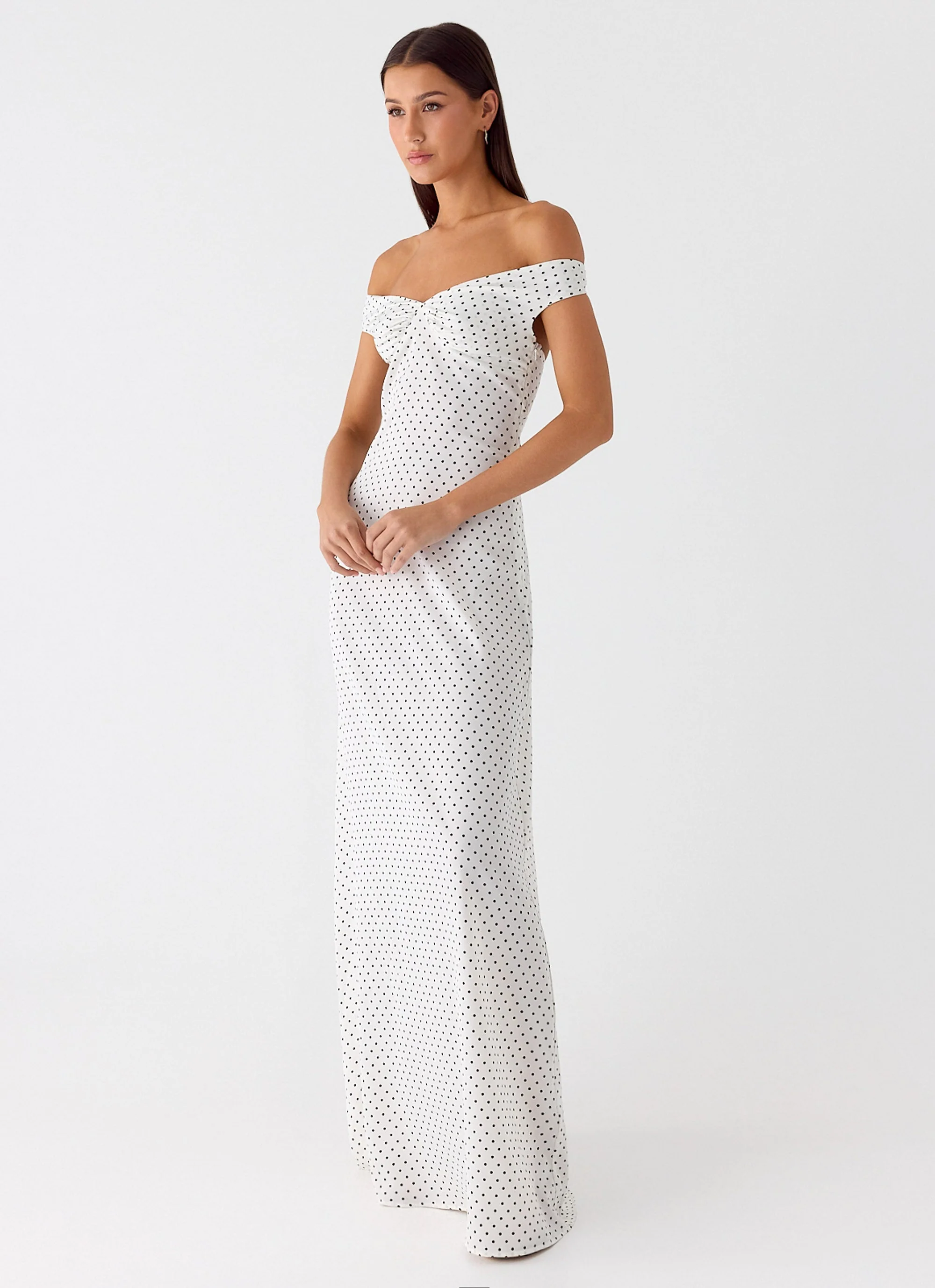 Melany Maxi Dress - White Polkadot - Image 4