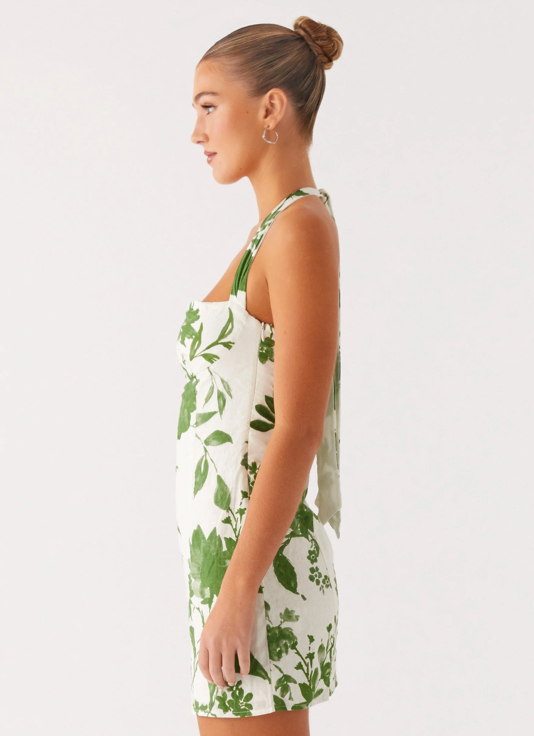 Melora Cotton Mini Dress - Verdant Bloom - Image 2