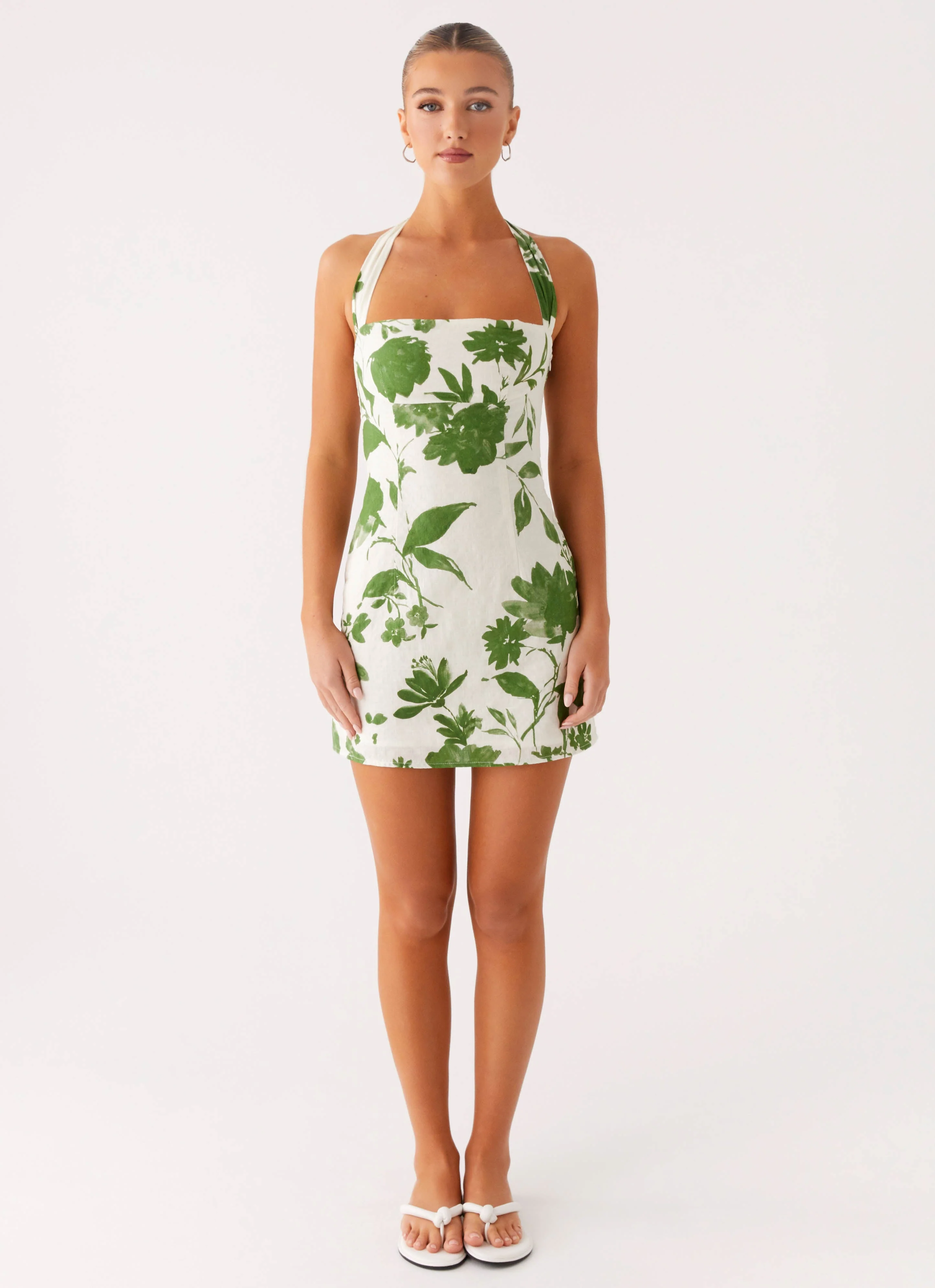 Melora Cotton Mini Dress - Verdant Bloom - Image 4