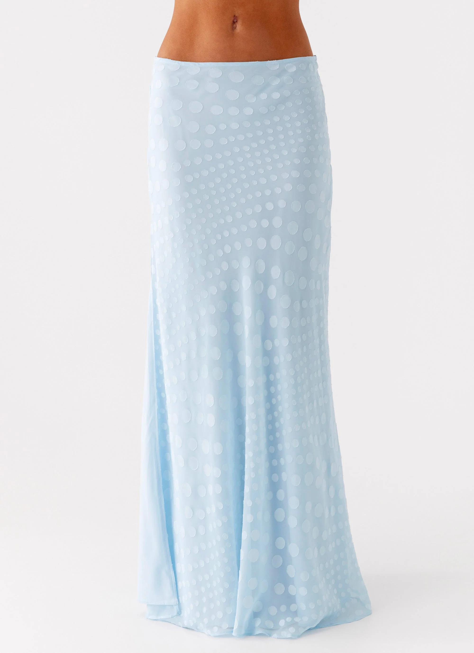 Mena Chiffon Spot Maxi Skirt - Blue - Image 5