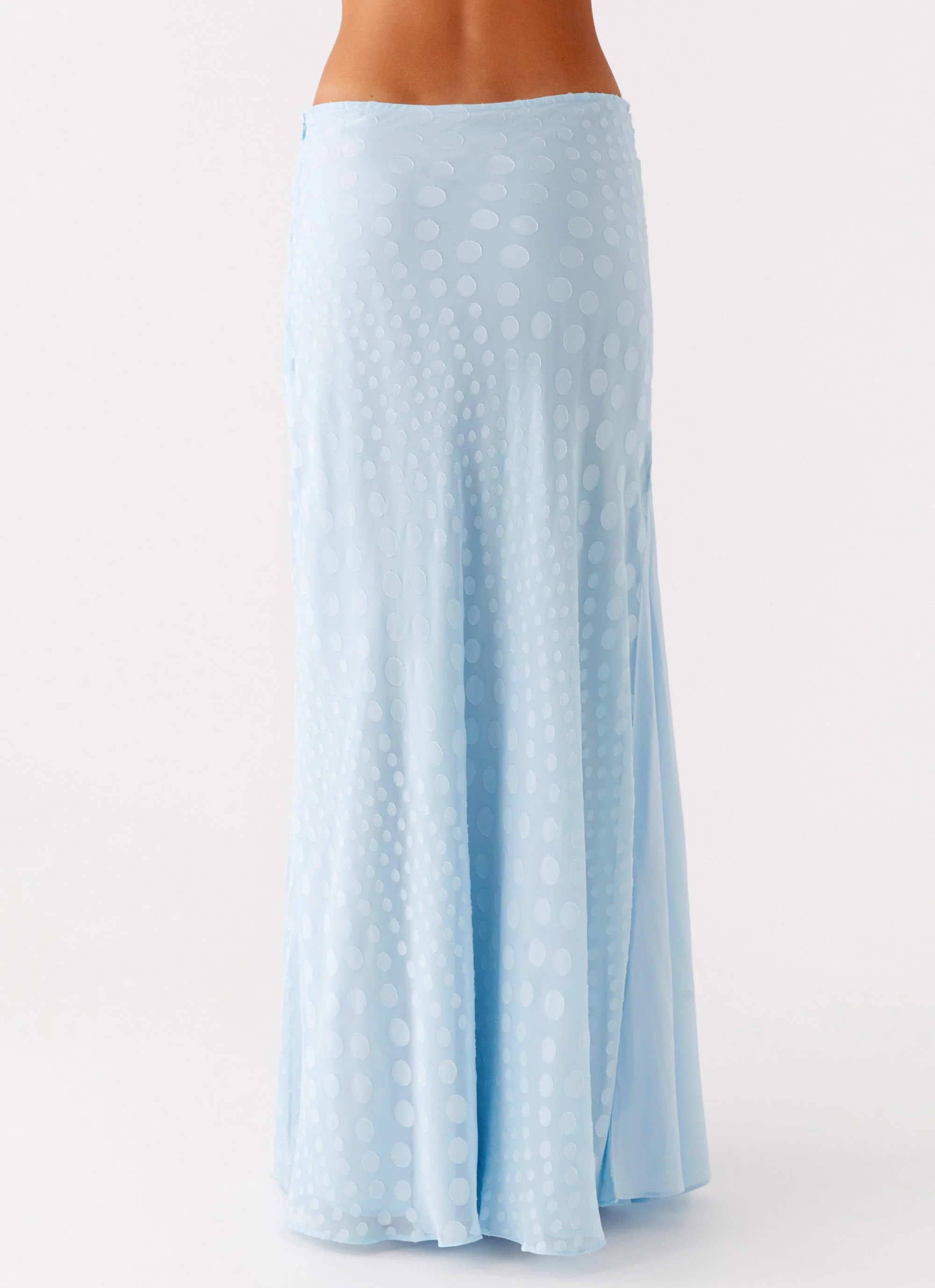 Mena Chiffon Spot Maxi Skirt - Blue - Image 7