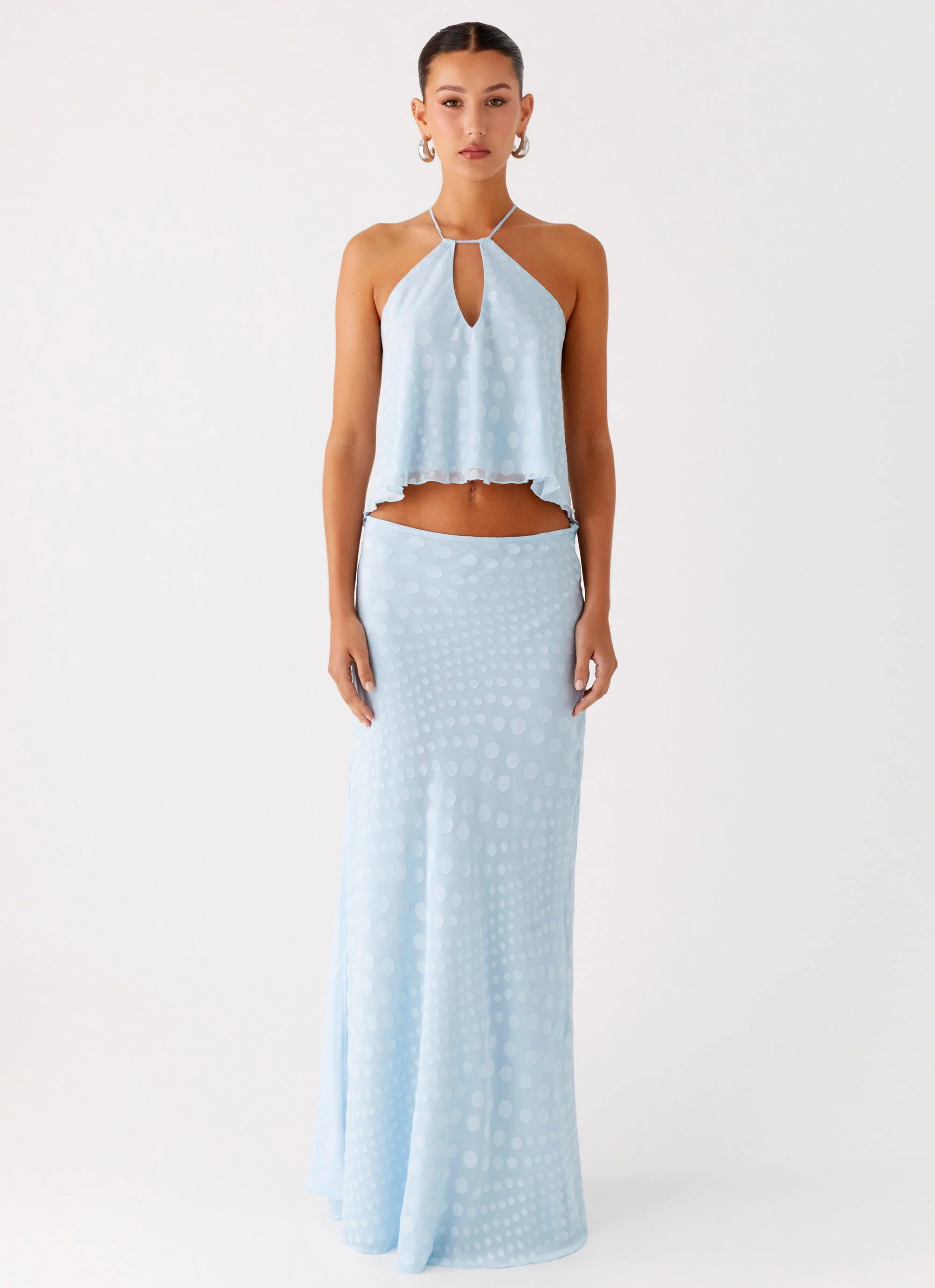 Mena Chiffon Spot Top - Blue - Image 4