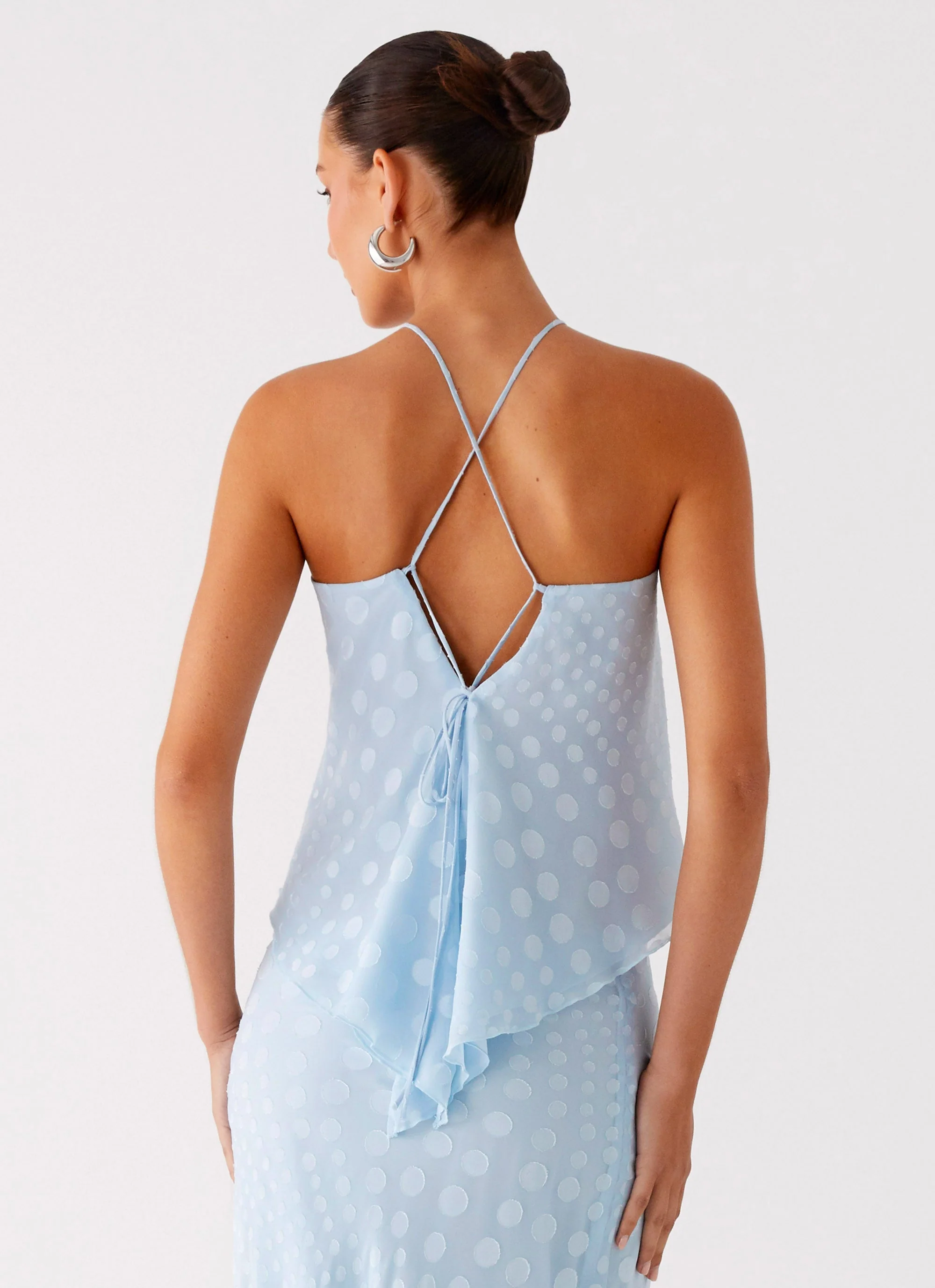 Mena Chiffon Spot Top - Blue - Image 6