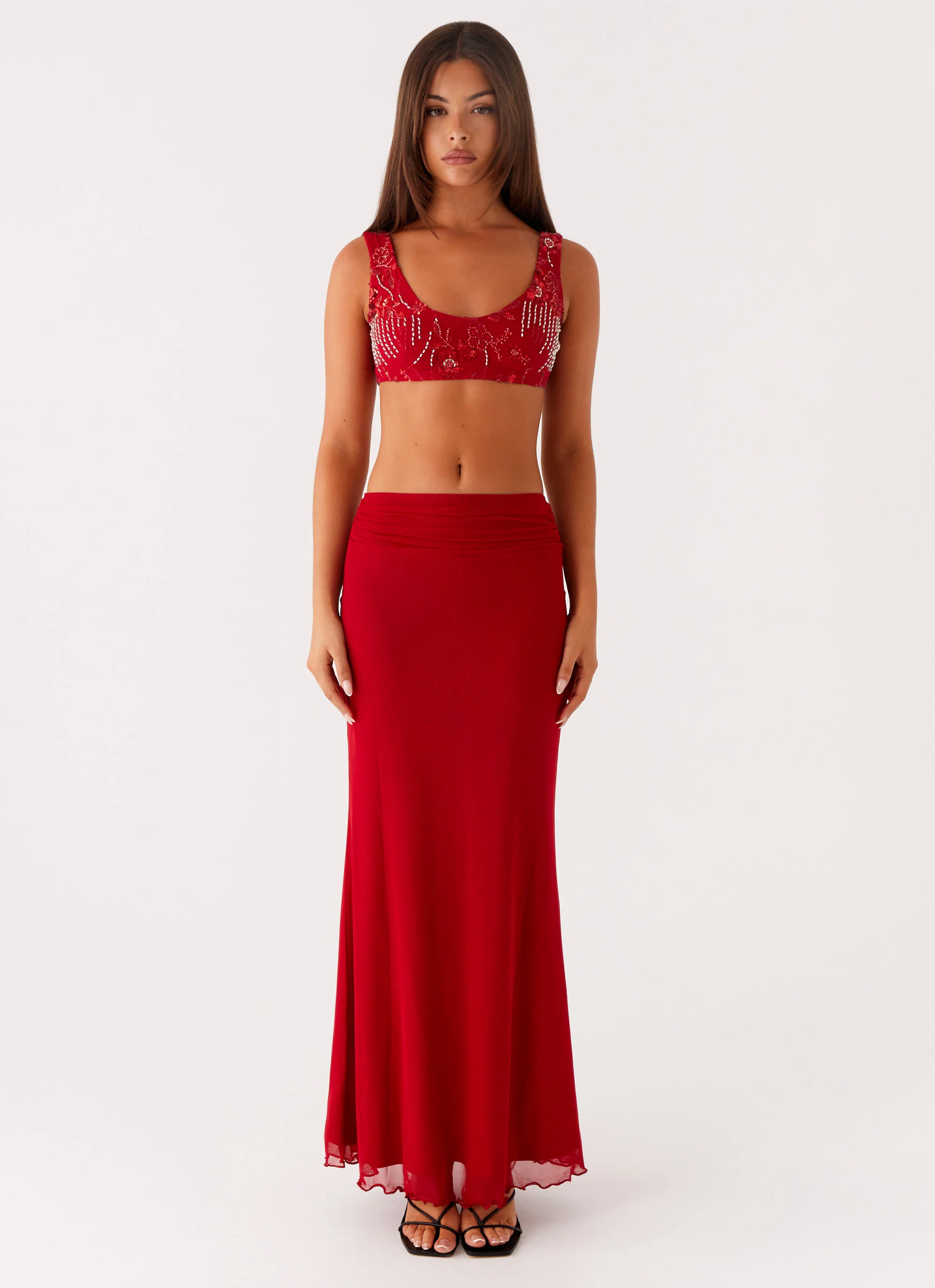 Mercer Sequin Bralette - Red - Image 4